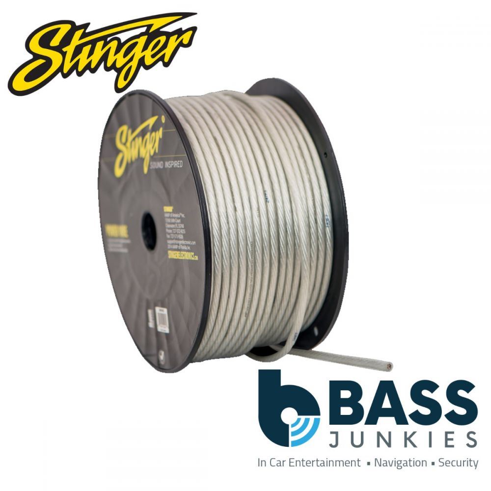 Stinger SHW18C - 8 AWG Clear TRU-SPEC Copper Hyper Twist Ultra Flexible 1 Metre Car Amplifier Power Cable