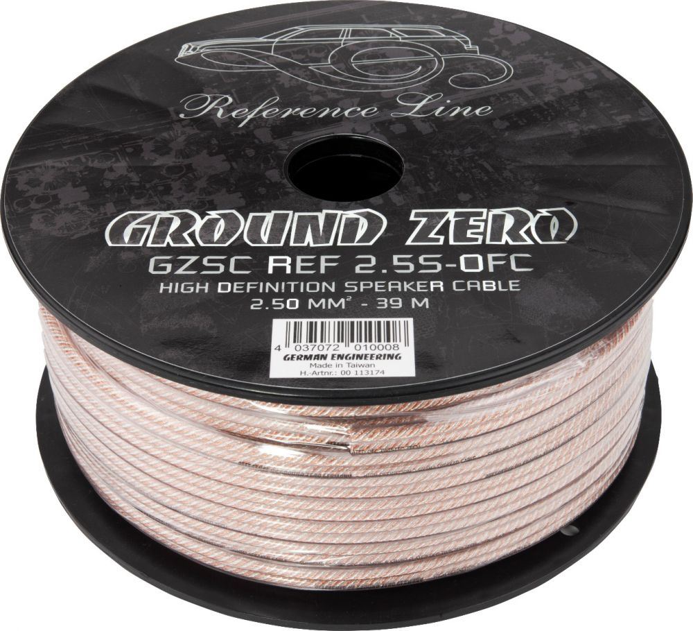 Ground Zero GZSC REF 2.5S-OFC - 2.5 mm² Speaker cable spool pure OFC (99,99%) 39m