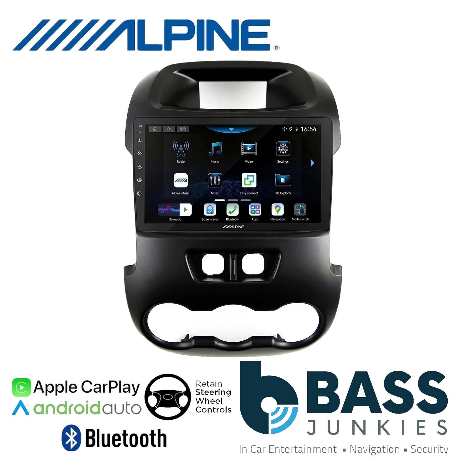 Alpine 9" CarPlay Android Car Stereo Kit For Ford Ranger With Switches 2012 On