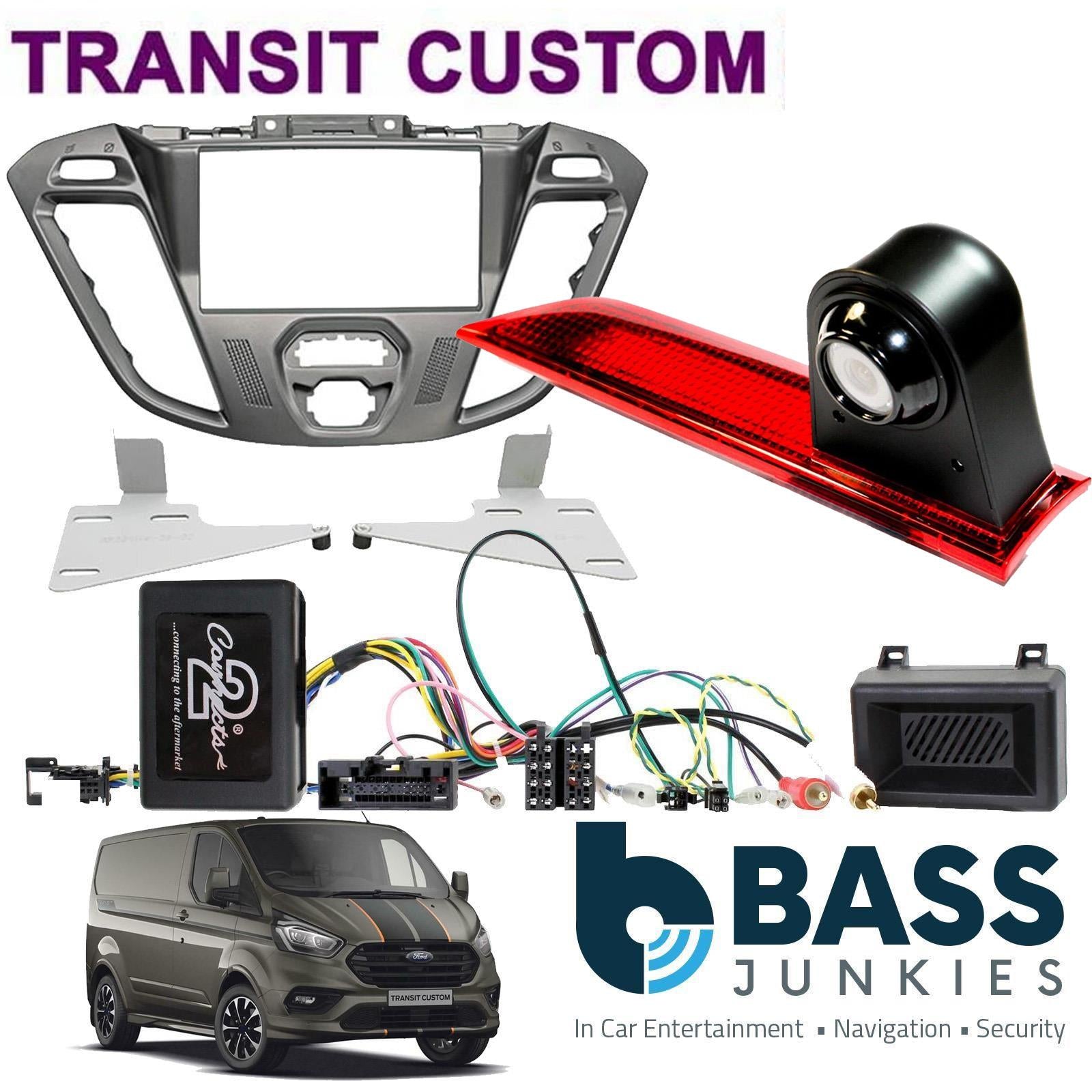 CTKFD41 - Ford Transit Custom 2012-2016 V362 Silver Fascia & Steering Wheel Interface with Rear Brake Light Kit