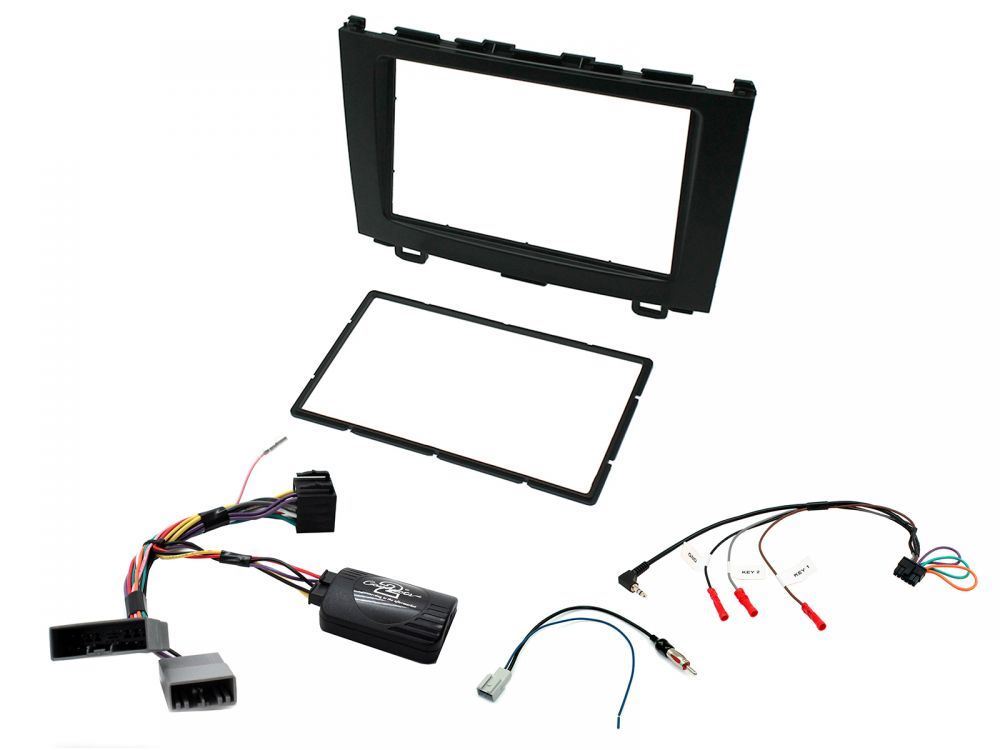 Connects 2 CTKHD04 - Honda CR-V 2007 - 2009 Double Din Facia & Steering wheel Interface Fitting Installation Kit (Black Facia Panel)