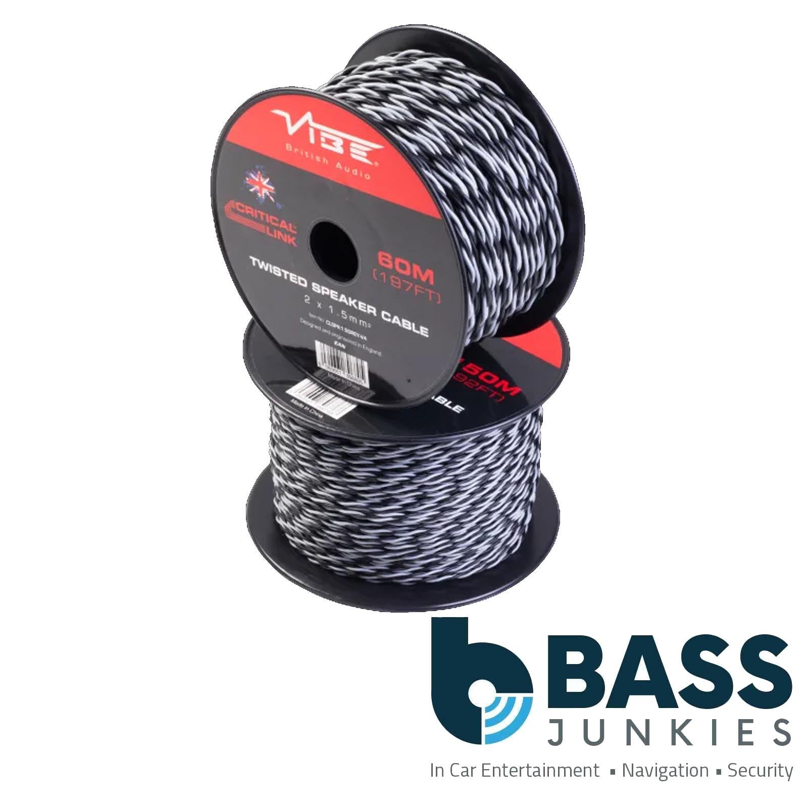 Vibe Critical Link - CLSPK1.5GREY-V4 60m Grey Twisted Car Audio Speaker Cable