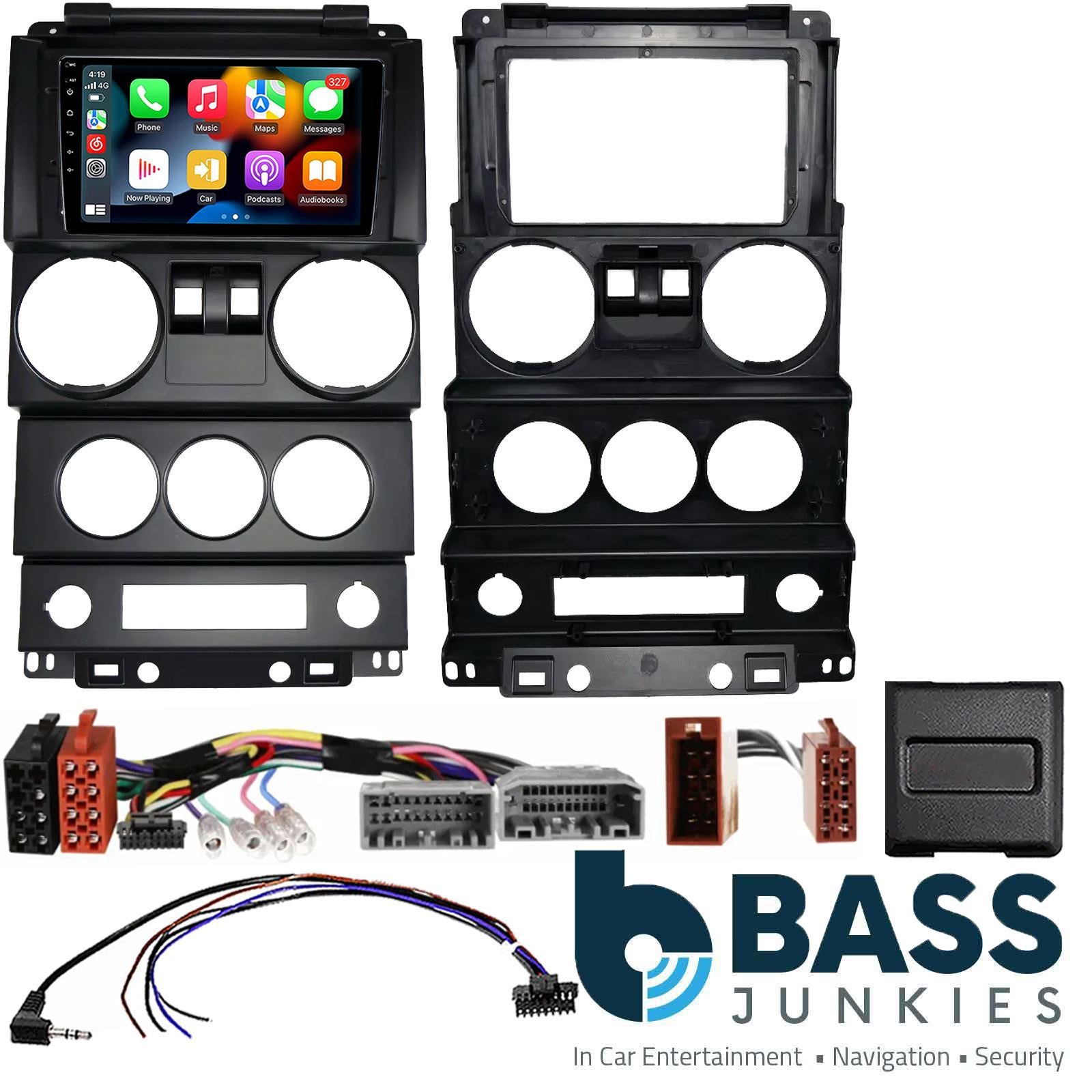 UPGRADED 9" CarPlay Android Car Stereo&  Kit For Jeep Wrangler Rubicon 2008-2010