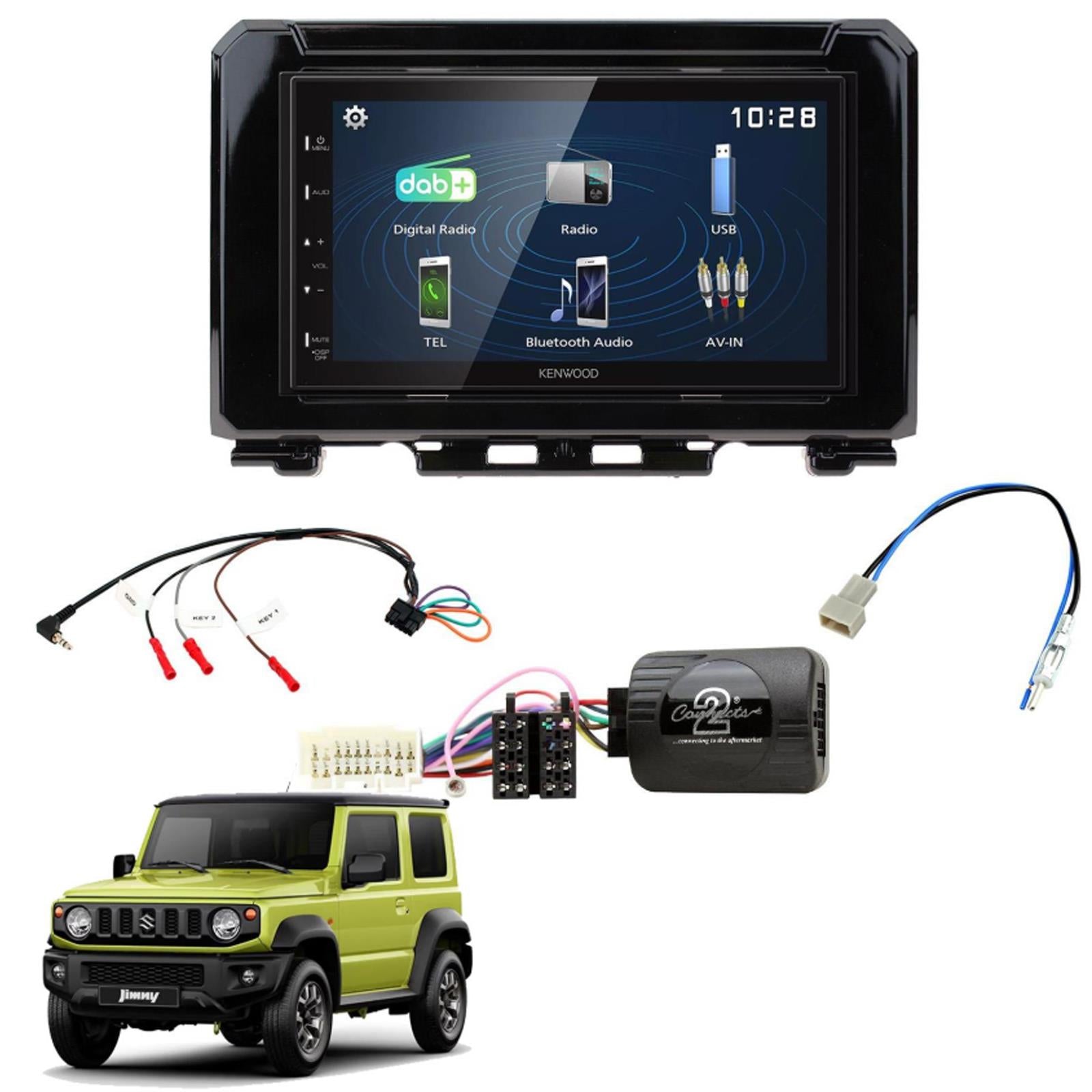 Kenwood DMX-125DAB Bluetooth 6.8" MP3 USB Car Stereo fits Suzuki Jimny 2018