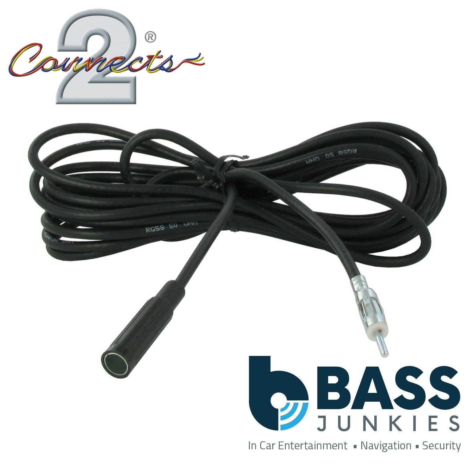 Connects2 CT27UV07 500cm 5m 5 m Car Radio Universal Aerial Antenna Extension Cable Lead
