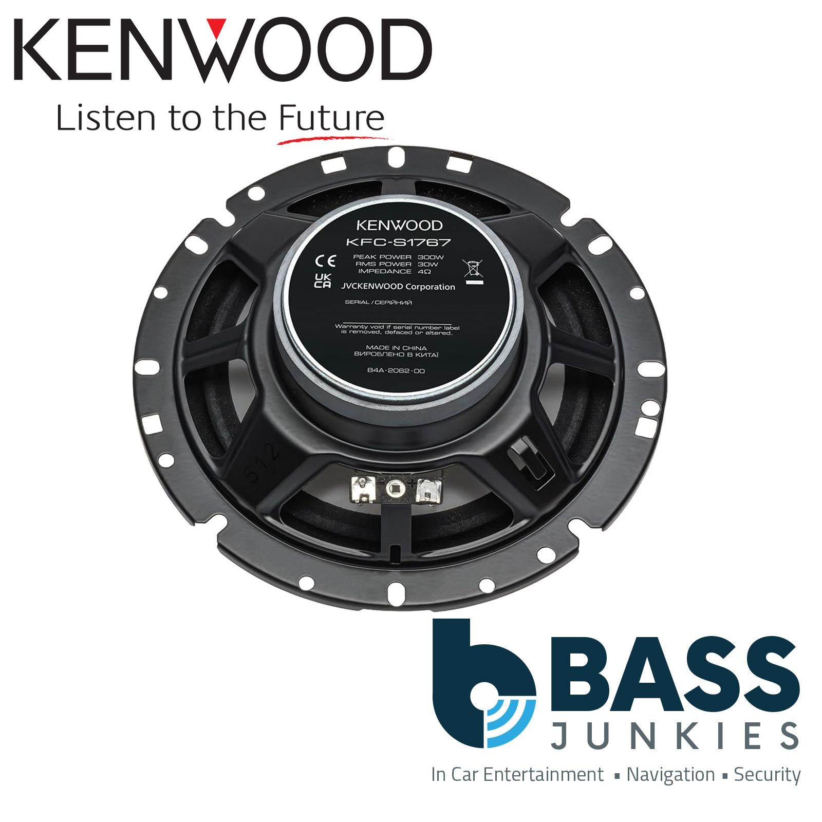 Kenwood KFC-S1767 - 17cm 6.5" inch 600 Watts 2 Way Car Van Door Coaxial Speakers Pair