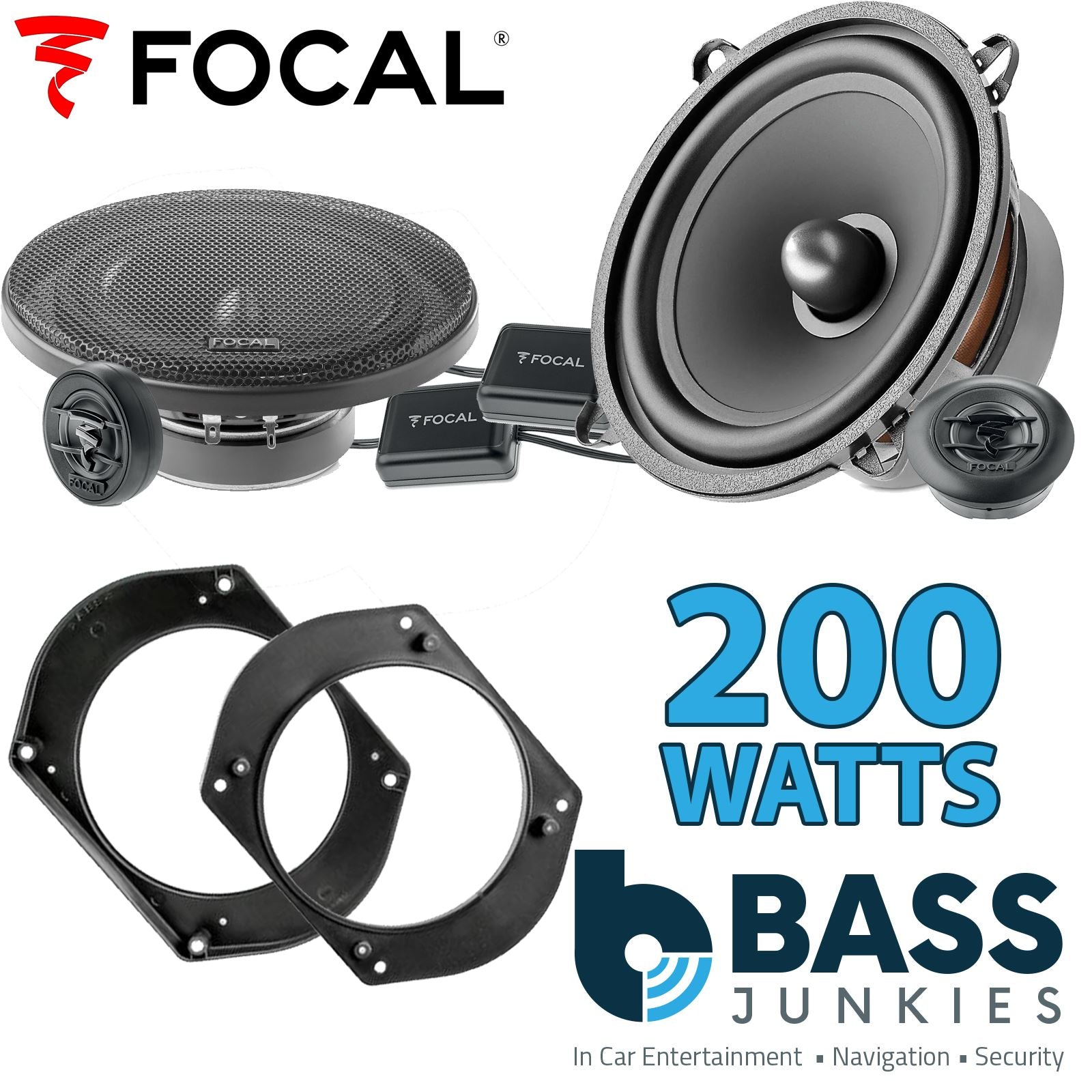 Focal Auditor ASE130 2-Way Component Kit Supplied with Brackets to fit 5.25" Speakers to a Fiat Marea 1996-2002 [130mm Front Door]