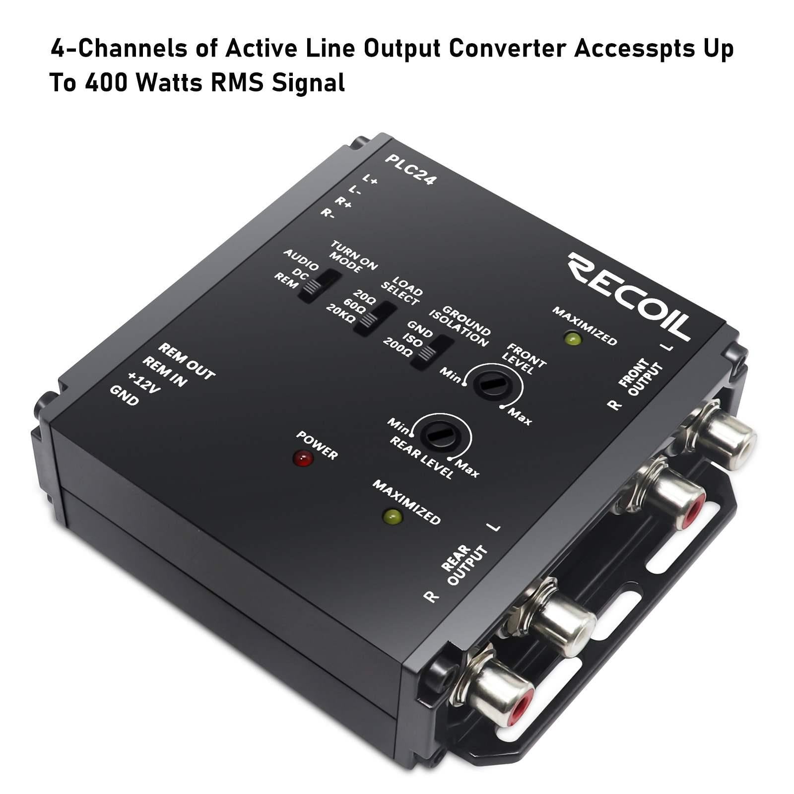 Recoil PLC24 - 2 Channel Input & 4 Channel Output 9.5 Volt Hi-Lo LOC Convertor