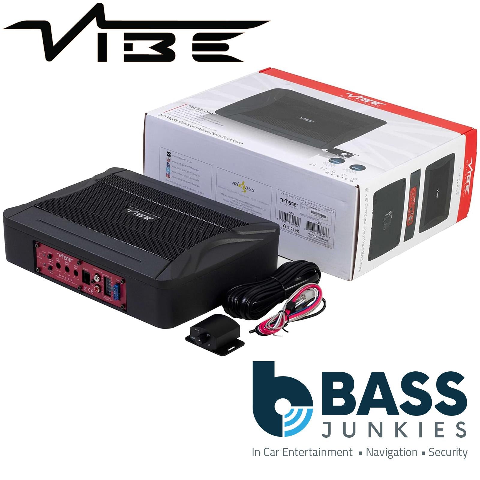 VIBE Pulse PULSEC8A-V0 240 Watts Ultra Slim Amplified Underseat Car Subwoofer