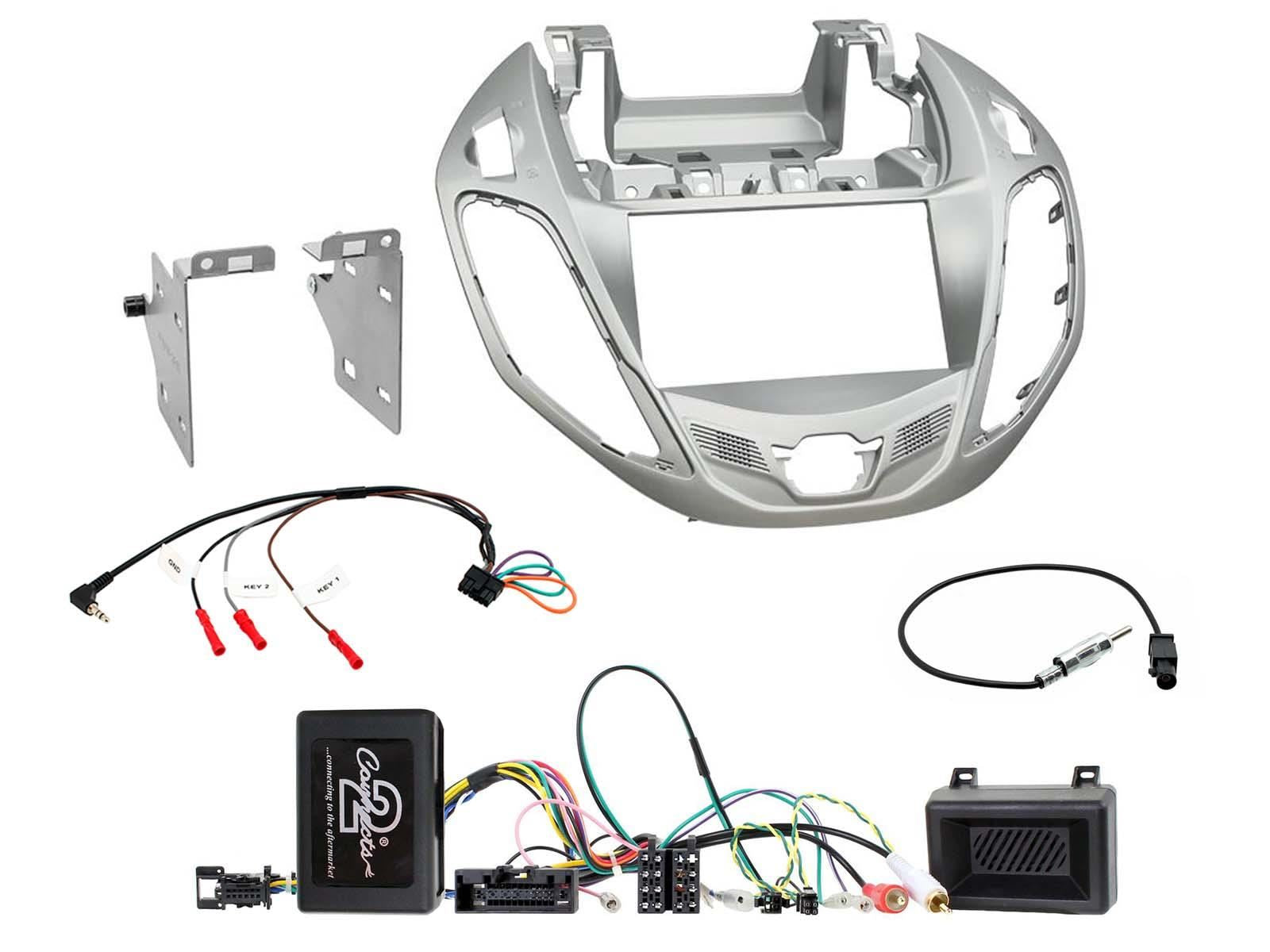 Double Din Stereo Fitting Kit + Steering Wheel Stalk Controls to fit Ford B-Max 2012-17
