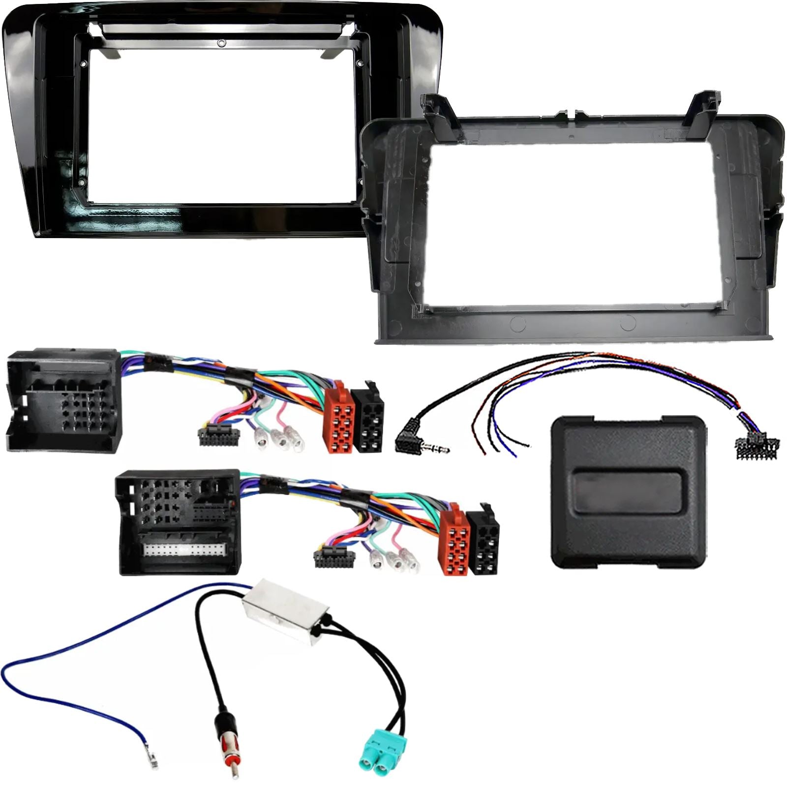 For Skoda Octavia Black 2013 On Fascia Panel Interface for 9" Android Car Radio