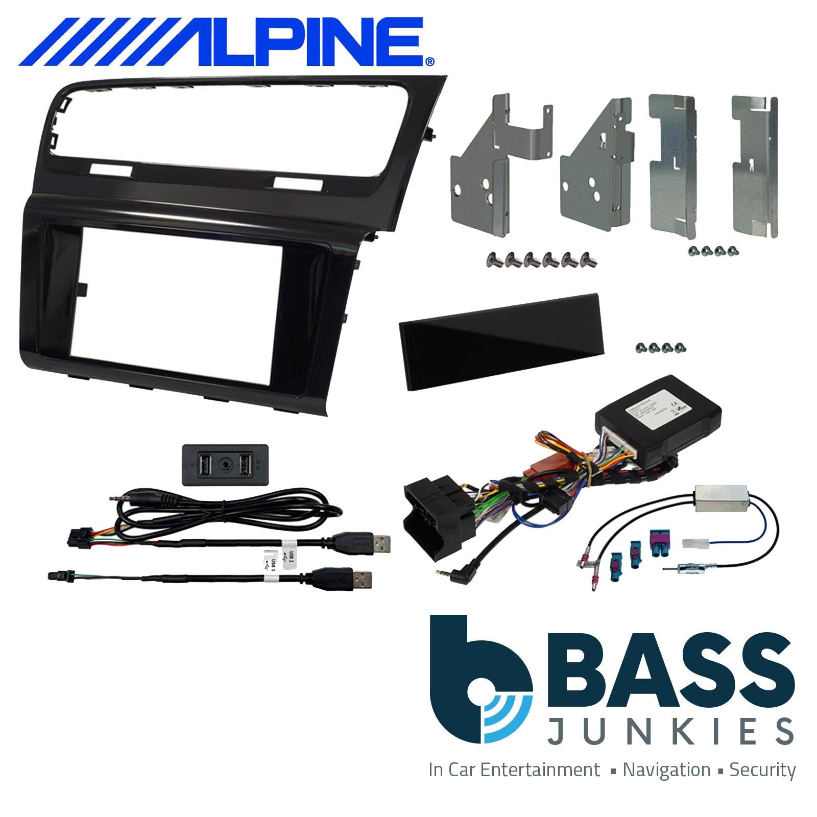 Alpine KIT-HALO-G7R - Halo 9/11 Car Stereo Fascia Panel & Steering Wheel Interface Fitting Kit For VW Golf MK7