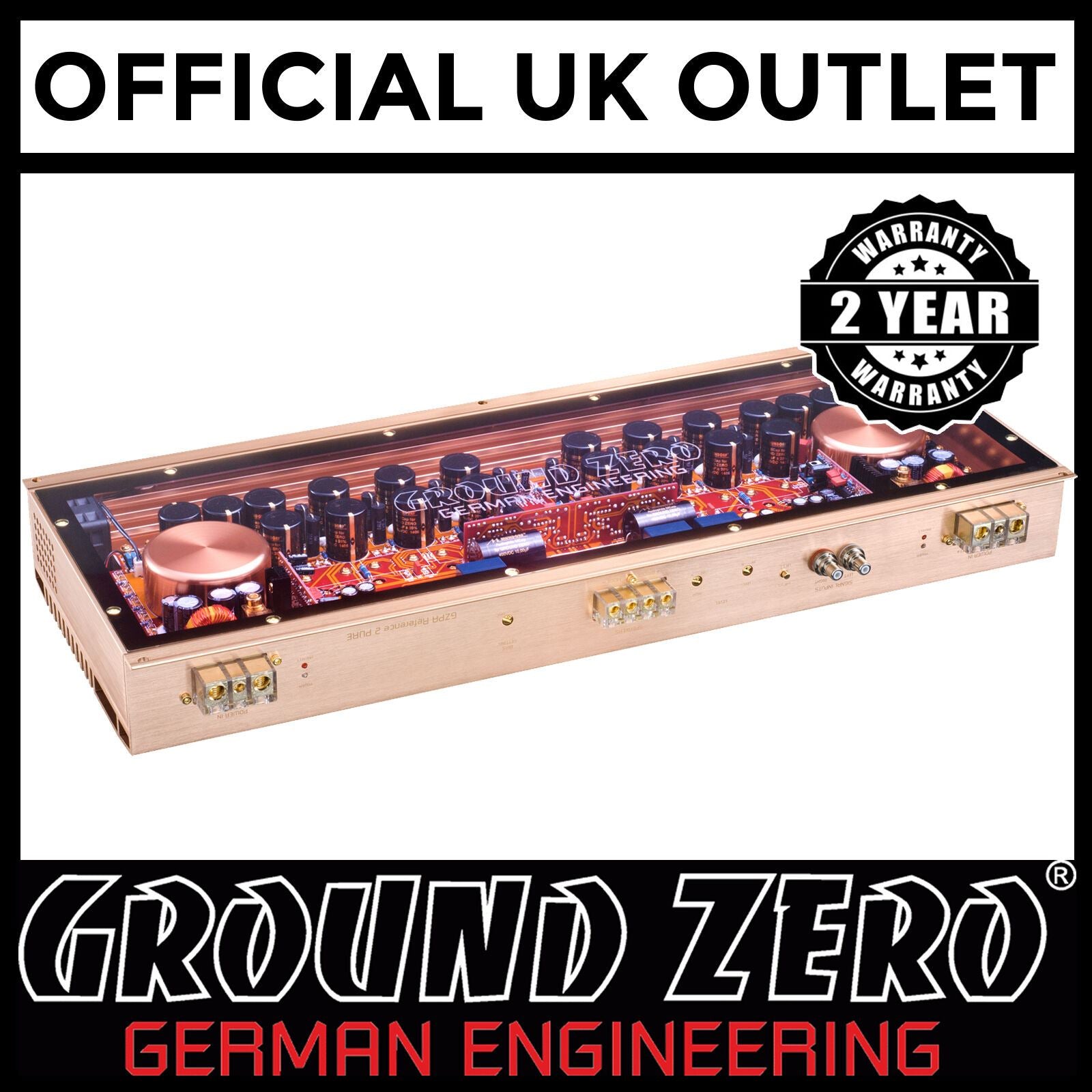 Ground Zero GZPA Reference 2PURE - Class A/B 2700 Watts 2-Channel 1-Ohm Pure Sound Quality Car Amp Amplifier