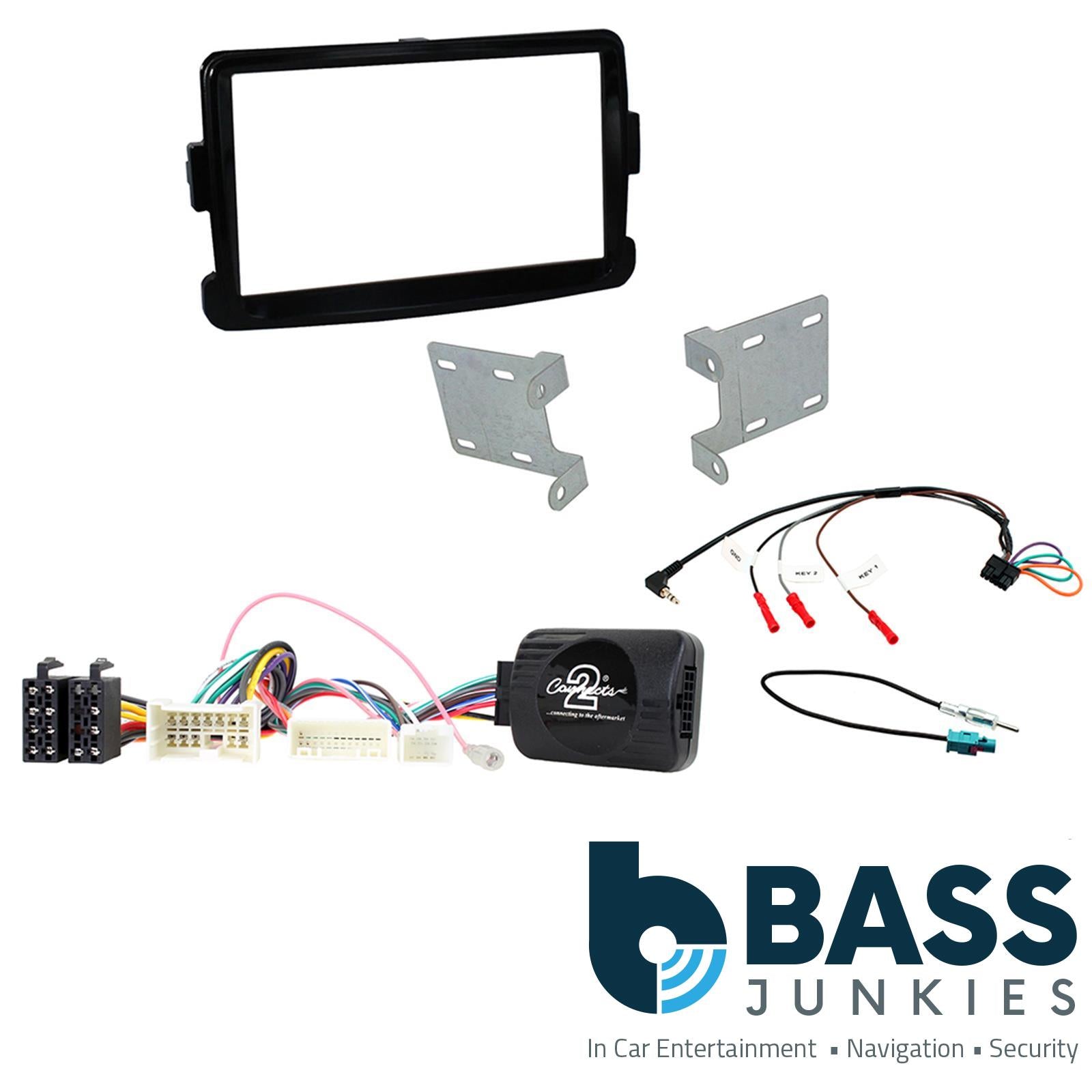 Connects 2 CTKDC04 - Dacia Duster/Sandero 2012 - 2016 Double Din Facia & Steering wheel Interface Fitting Installation Kit