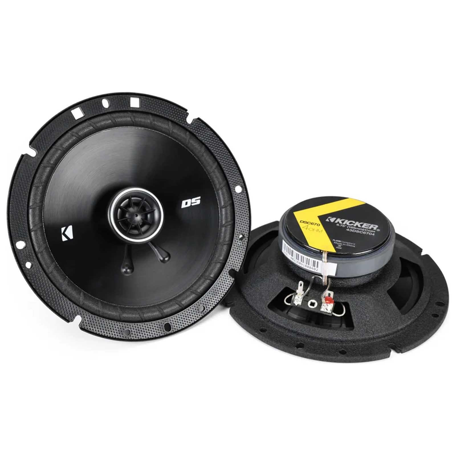 Kicker 43DSC6704 - 6.75" 240 Watts 2 Way Car Front Rear Door Coaxial Speakers