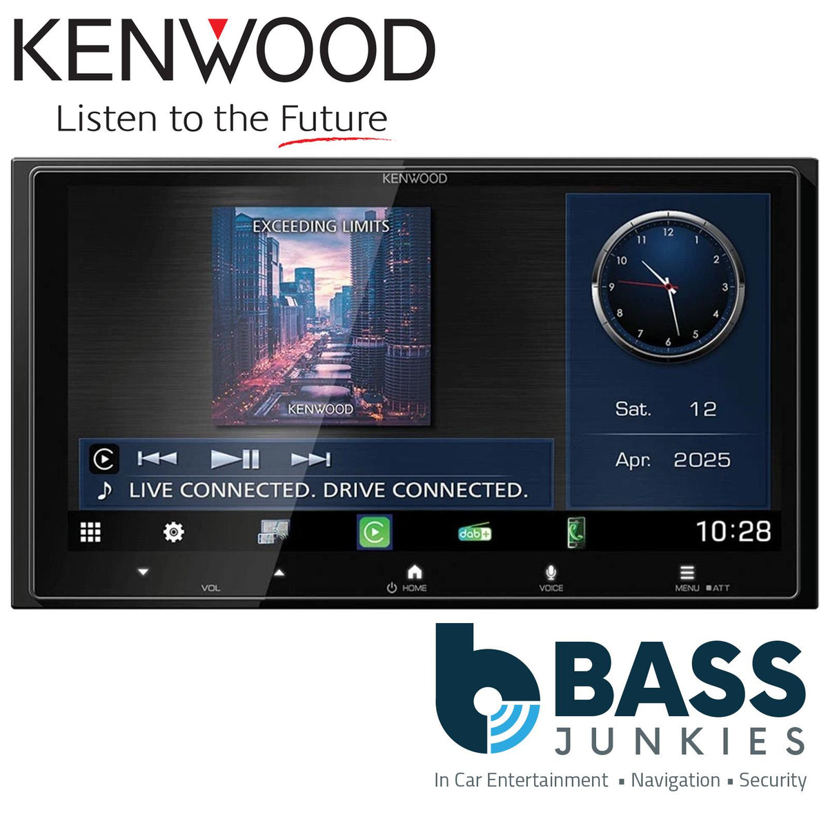Kenwood DMX7525DABS - DAB+ Bluetooth Wireless CarPlay Android Auto & Aerial