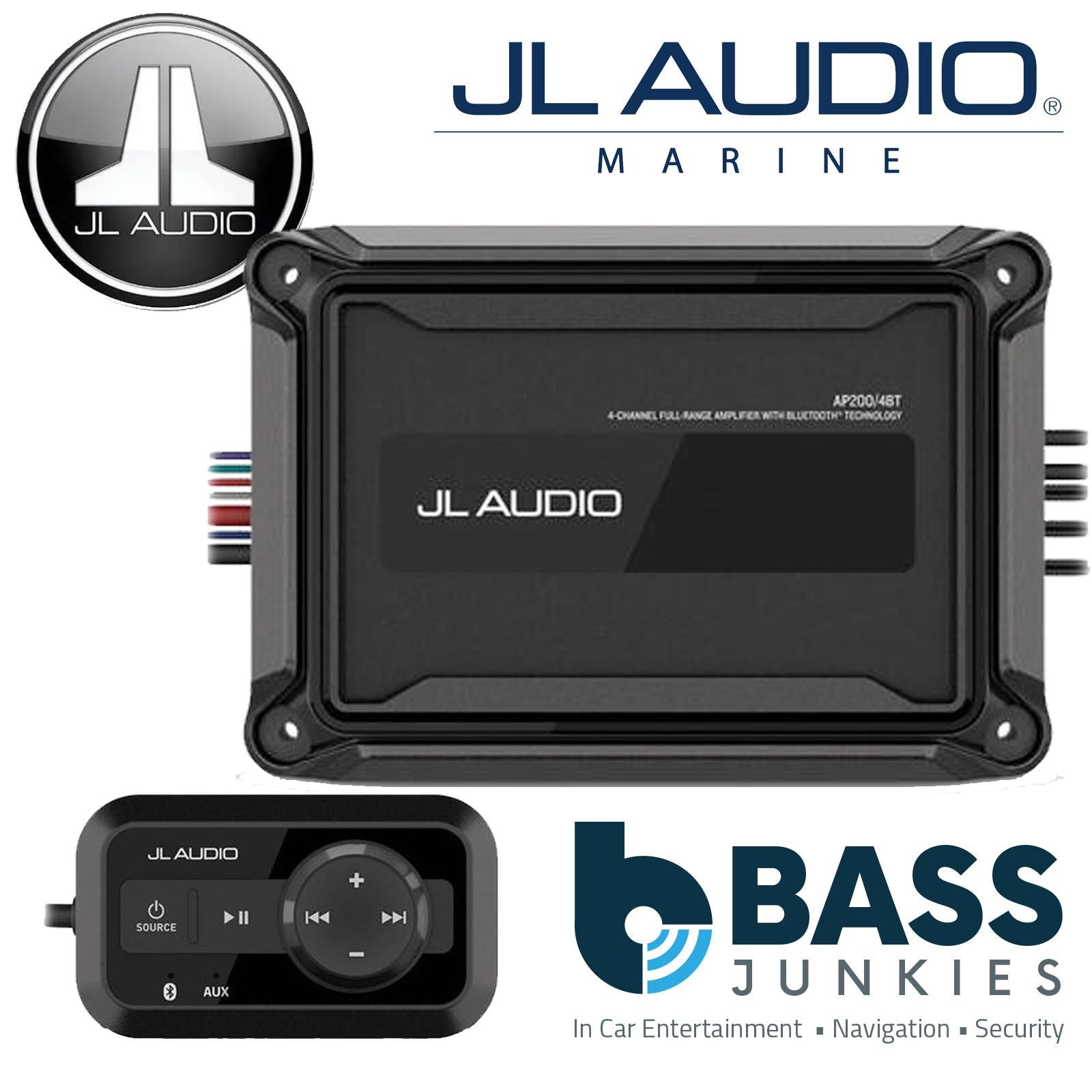 JL Audio AP200/4BT - 300 Watts RMS 4 Channel Car or Marine Class-D Amp & Bluetooth Streaming Amplifier