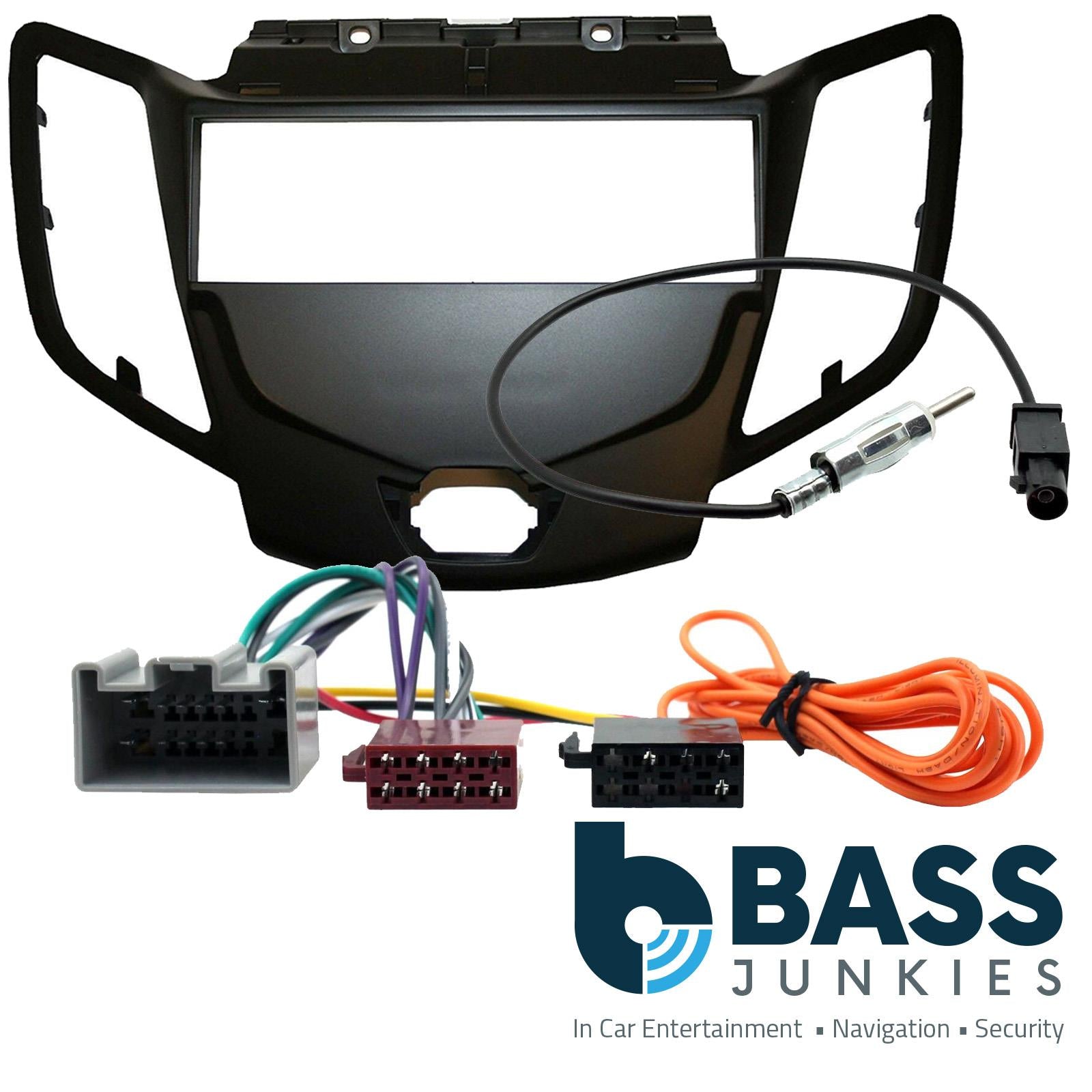 Ford Fiesta MK7 2008-2010 Single Din Car Stereo Black Fascia Panel ISO Fitting Kit