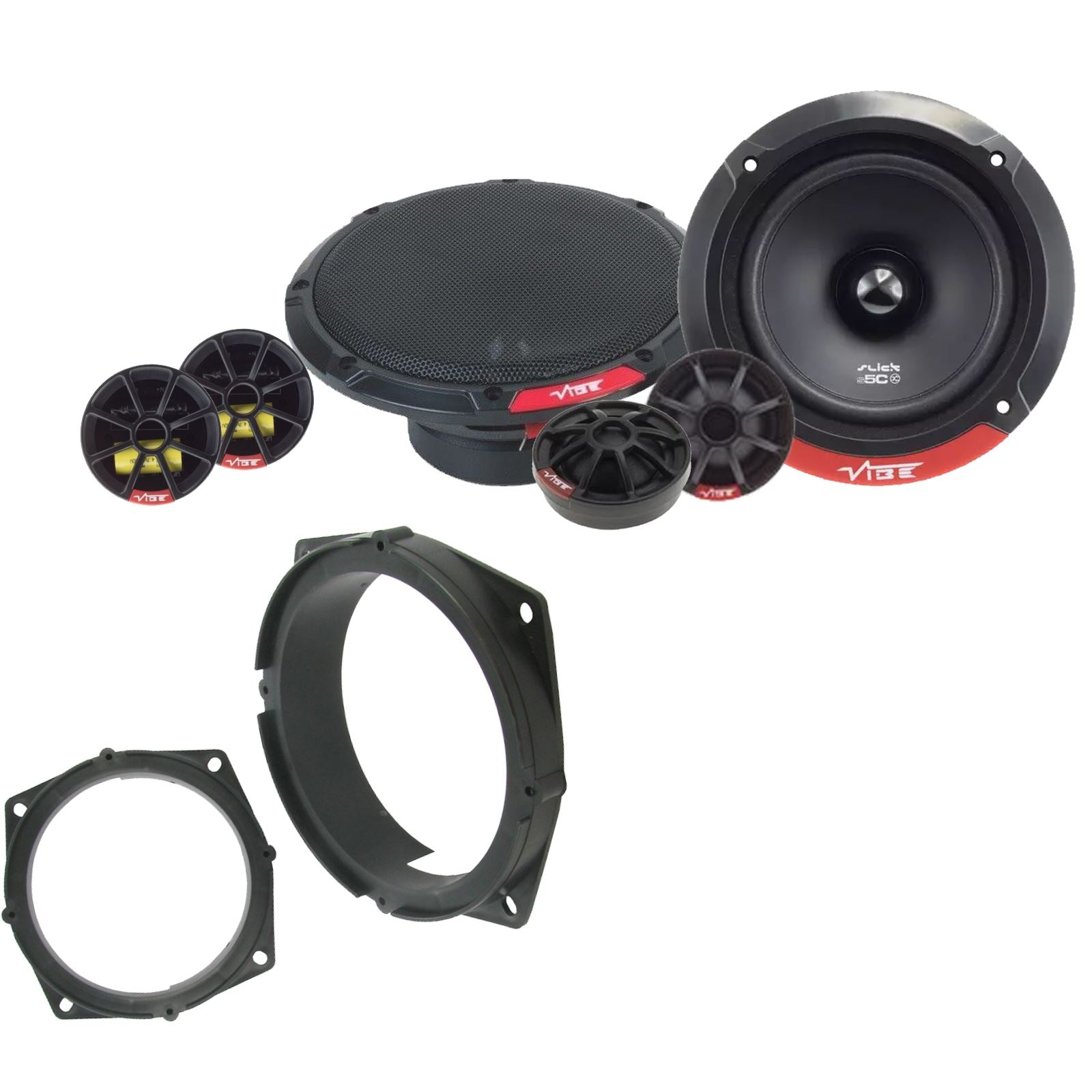 Vibe SLICK5C-V7 2-Way 130mm/13cm/5.25" Component Speakers (Per Pair 480 Watts) Fits Mitsubishi Colt 2005-13