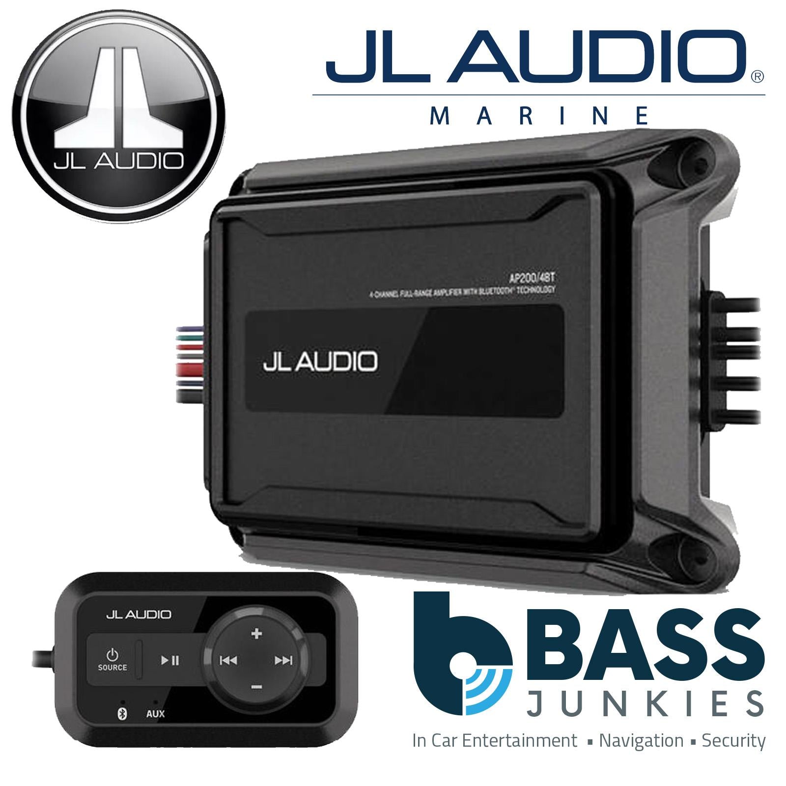 JL Audio AP200/4BT - 300 Watts RMS 4 Channel Car or Marine Class-D Amp & Bluetooth Streaming Amplifier
