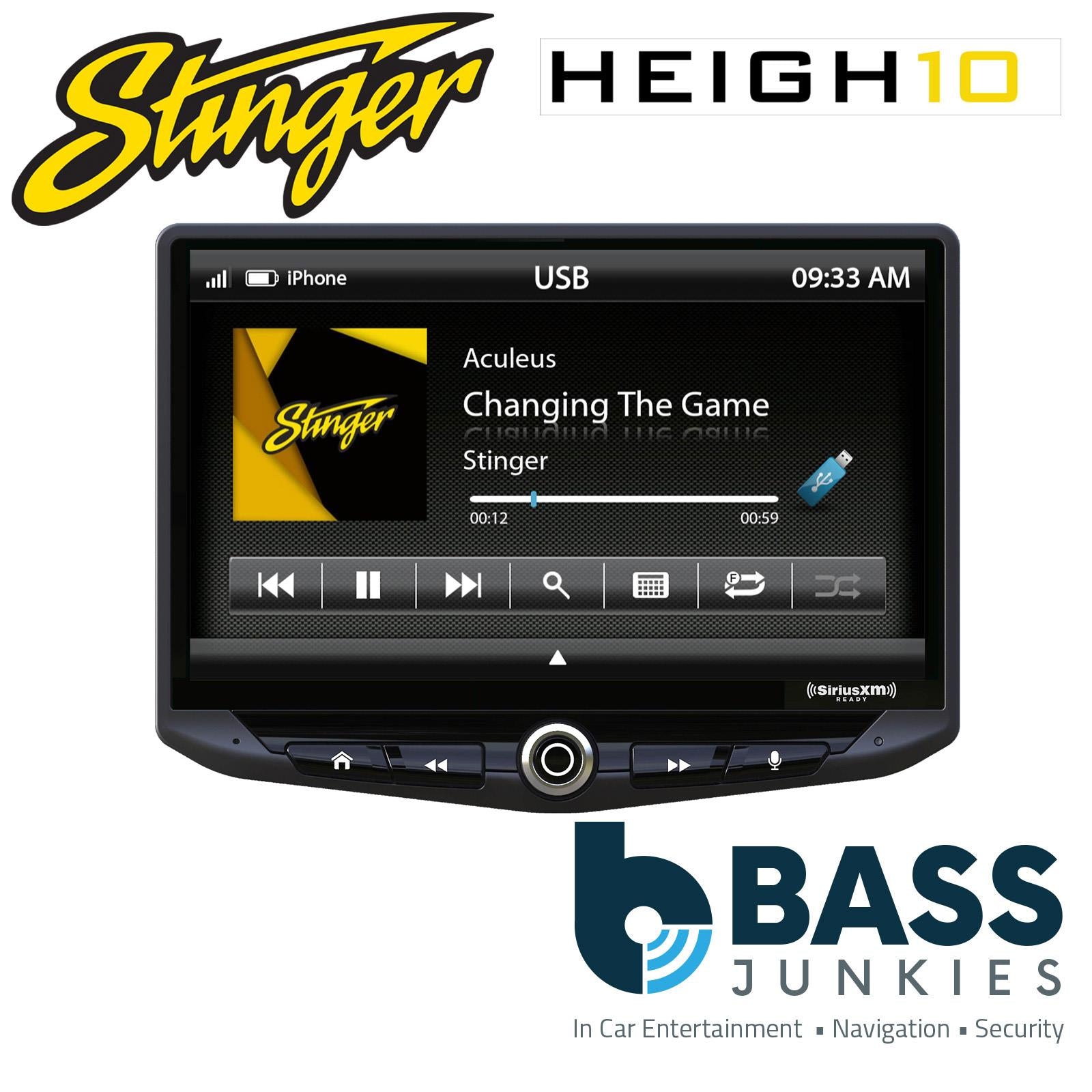 Stinger HEIGH10 10" Floating Touchscreen Bluetooth DAB CarPlay Android Car Stereo