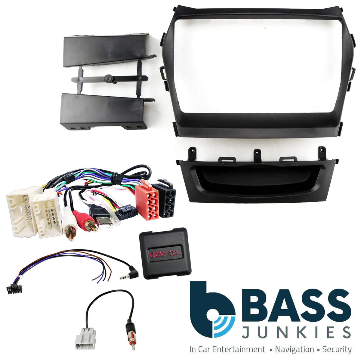 For Hyundai Santa Fe / ix45 2012 On Fascia Panel & Steering Control Interface For 9" Android Car Stereo