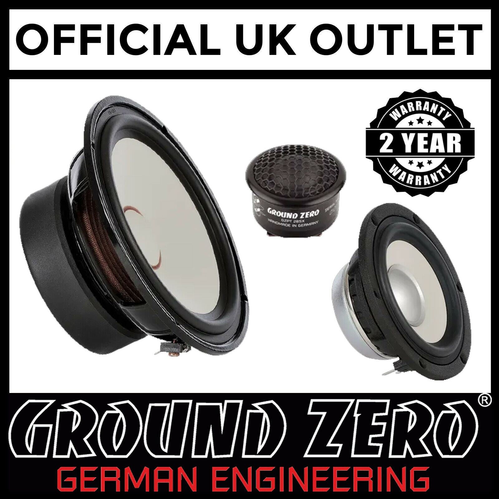 Ground Zero GZPC 16.3SQ-ACT - 6.5" / 3.15" / 1.1" 400 Watts 3-Way SQ Component Car Speaker Set