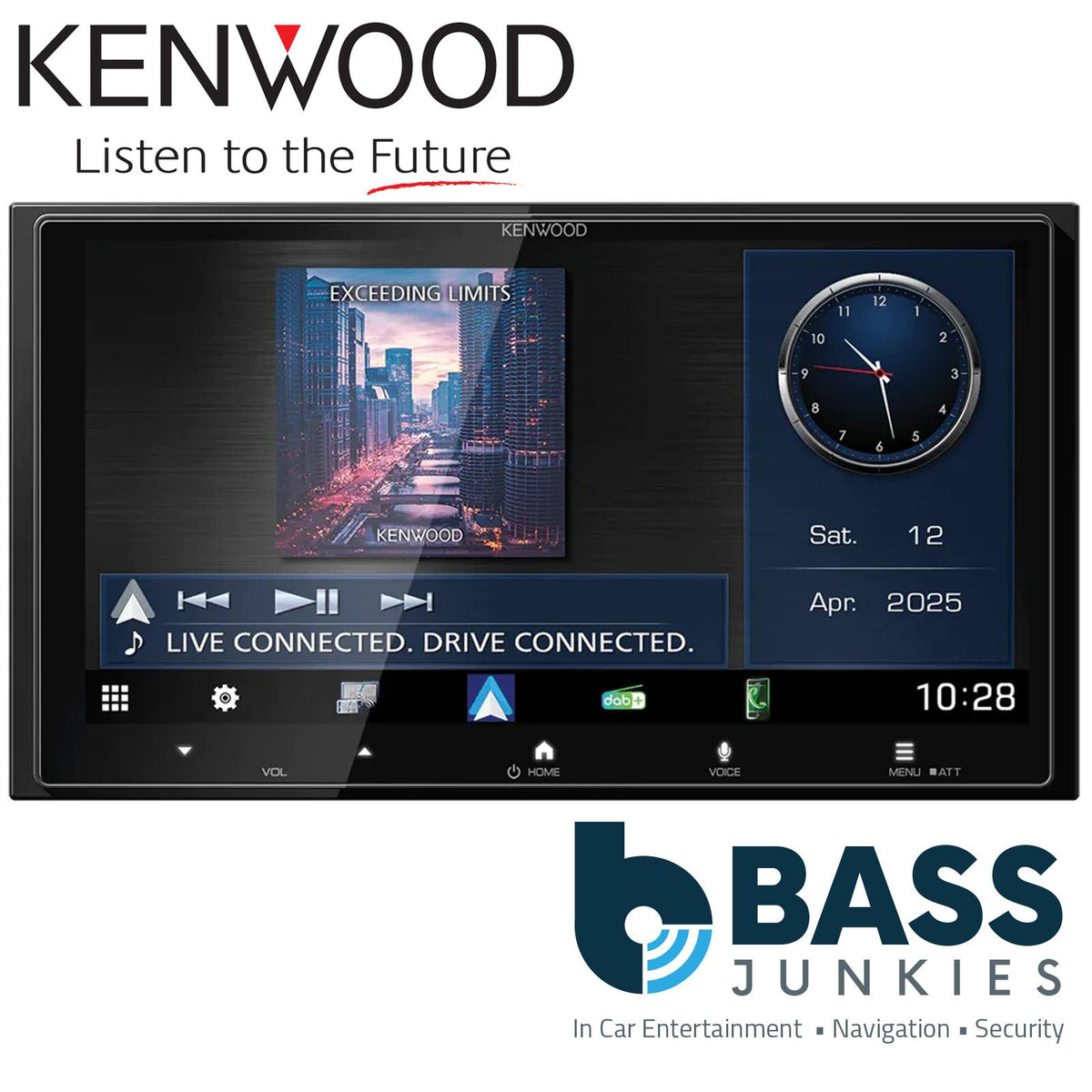 Kenwood DMX7525DABS - DAB+ Bluetooth Wireless CarPlay Android Auto & Aerial
