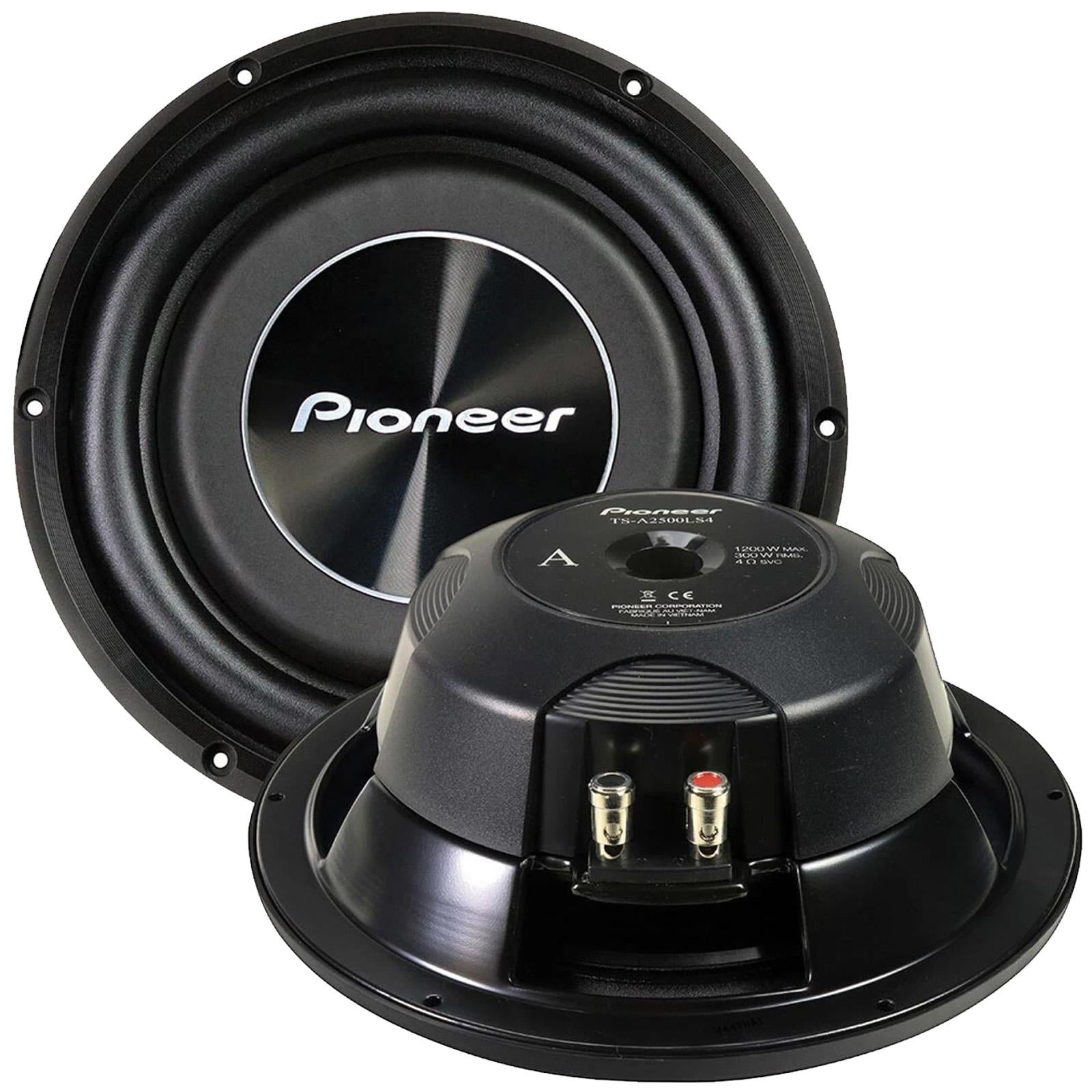 Pioneer TS-A2500LS4 - 10" 25cm 1200 Watts SVC Shallow Slim Car Sub Subwoofer