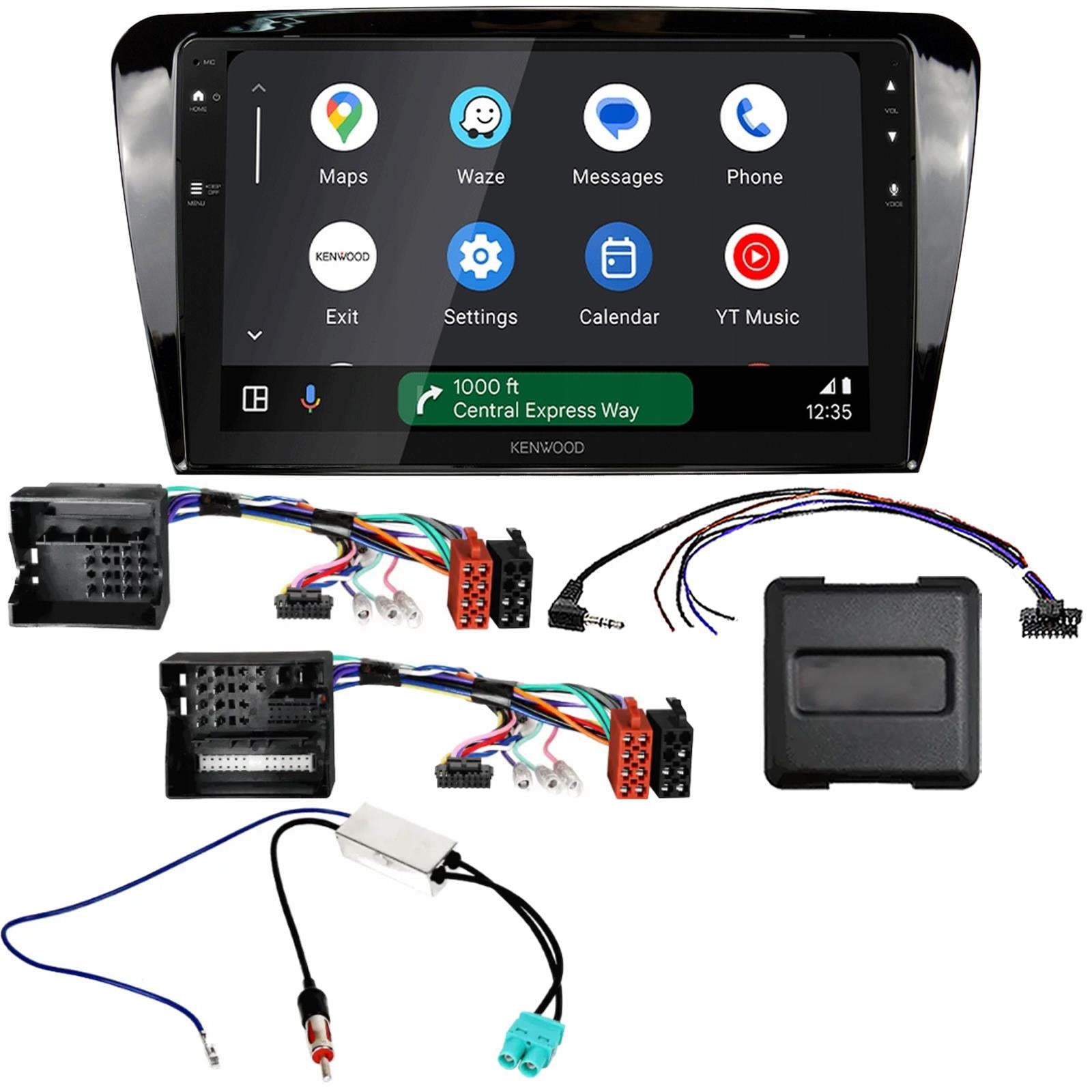 Kenwood 9" CarPlay Android Car Stereo Kit For Skoda Octavia Black 2013 Onwards