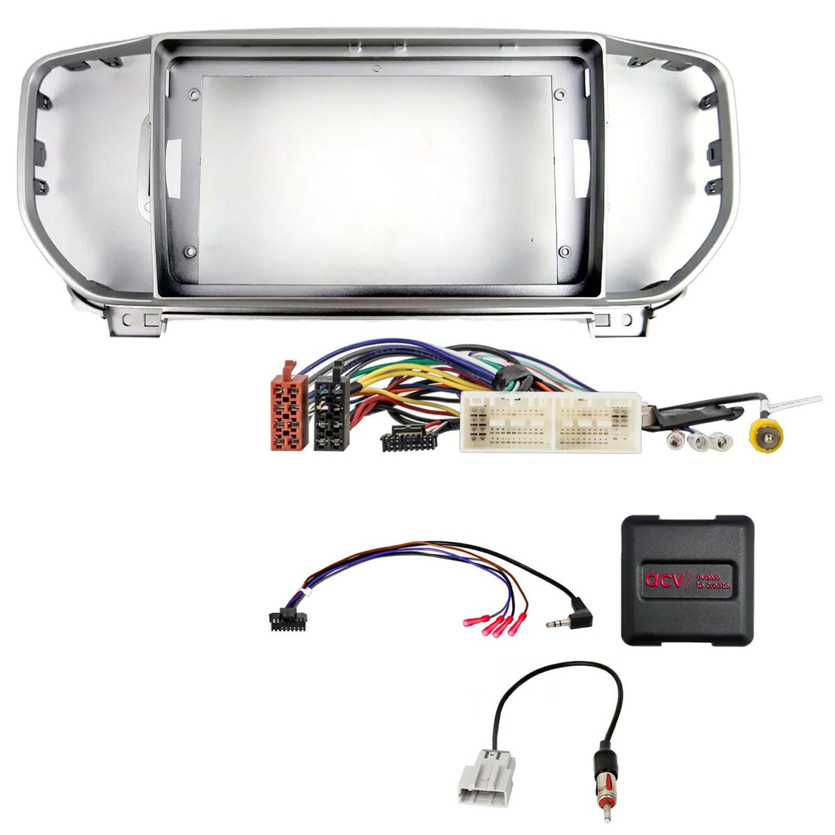 For Kia Sportage KX-5 2015 - 2018 Fascia Panel & Steering Control Interface For 9" Android Car Stereo