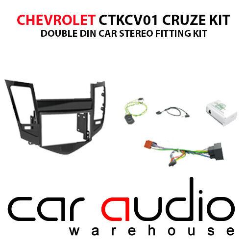 Connects 2 CTKCV01 - Chevrolet Cruze 2009 - 2012 Double Din Facia & Steering wheel Interface Fitting Installation Kit