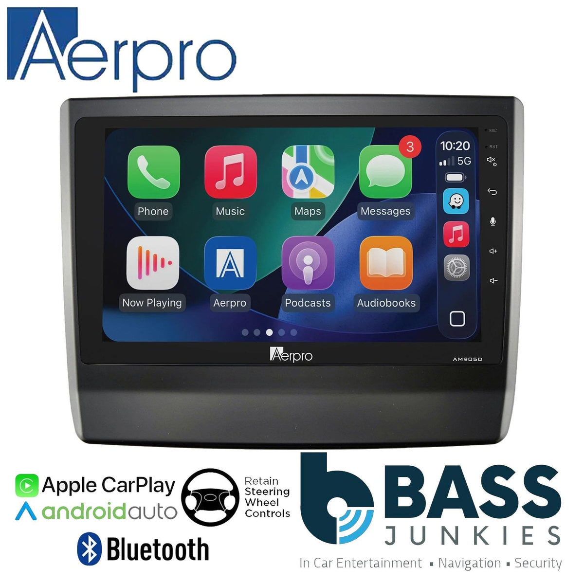 Aerpro 9" DAB CarPlay Android Car Stereo Fitting Kit For Isuzu D Max 20 Onwards