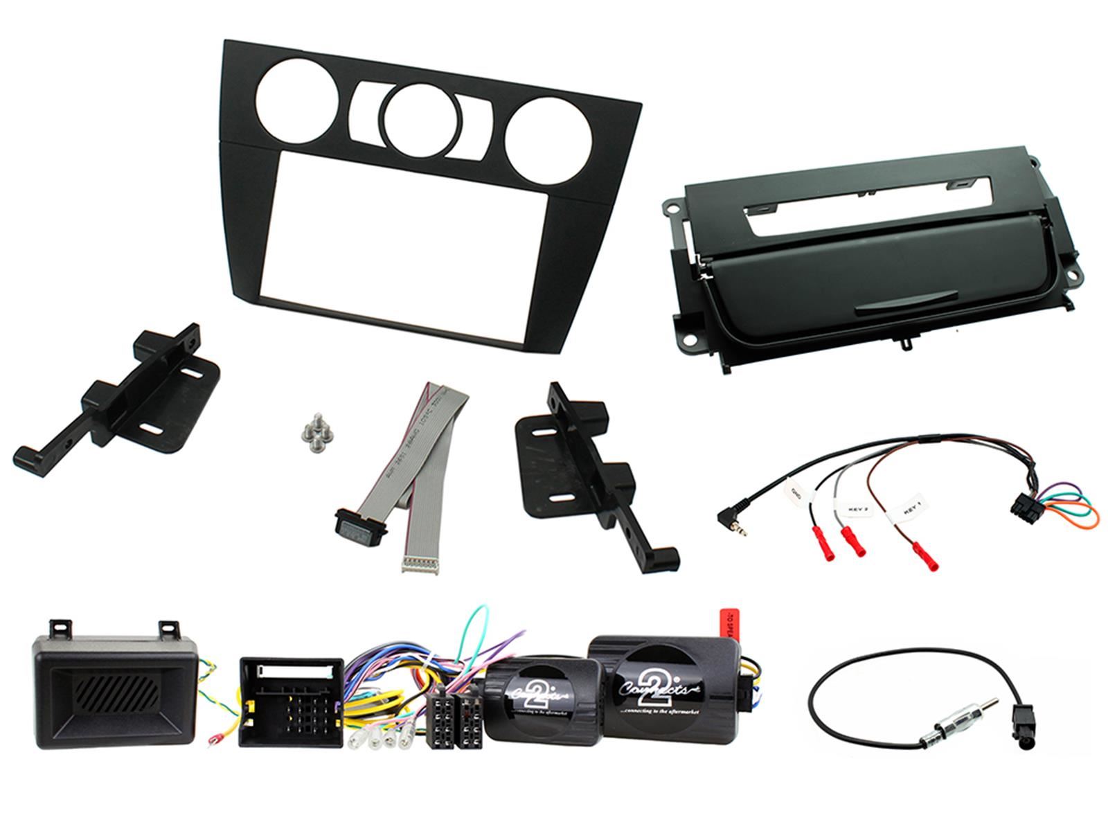 Connects2 CTKBM17 BMW 3 Series E90/ E91/E92/E93 Car Stereo Double Din Fascia & SWC Kit
