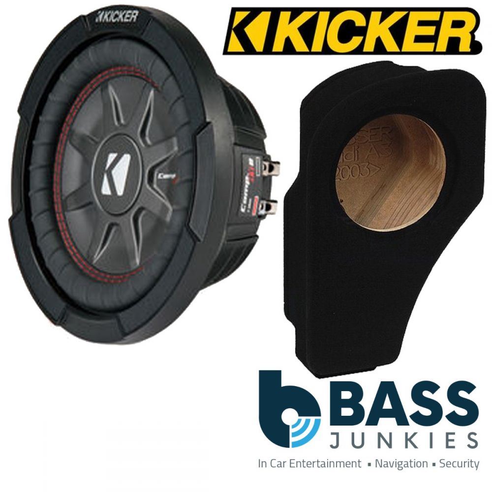 Audi A3 8P 2003-2013 Kicker CWRT82 - CompRT 8" 600 Watts Car Subwoofer Custom Bass Box Kit