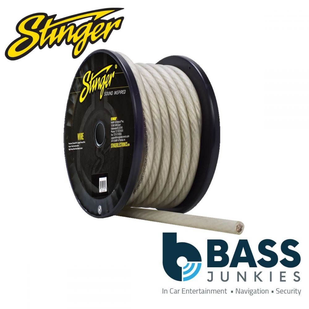 Stinger SHW10C - 0 AWG Clear TRU-SPEC Copper Hyper Twist Ultra Flexible 1 Metre Car Amplifier Power Cable