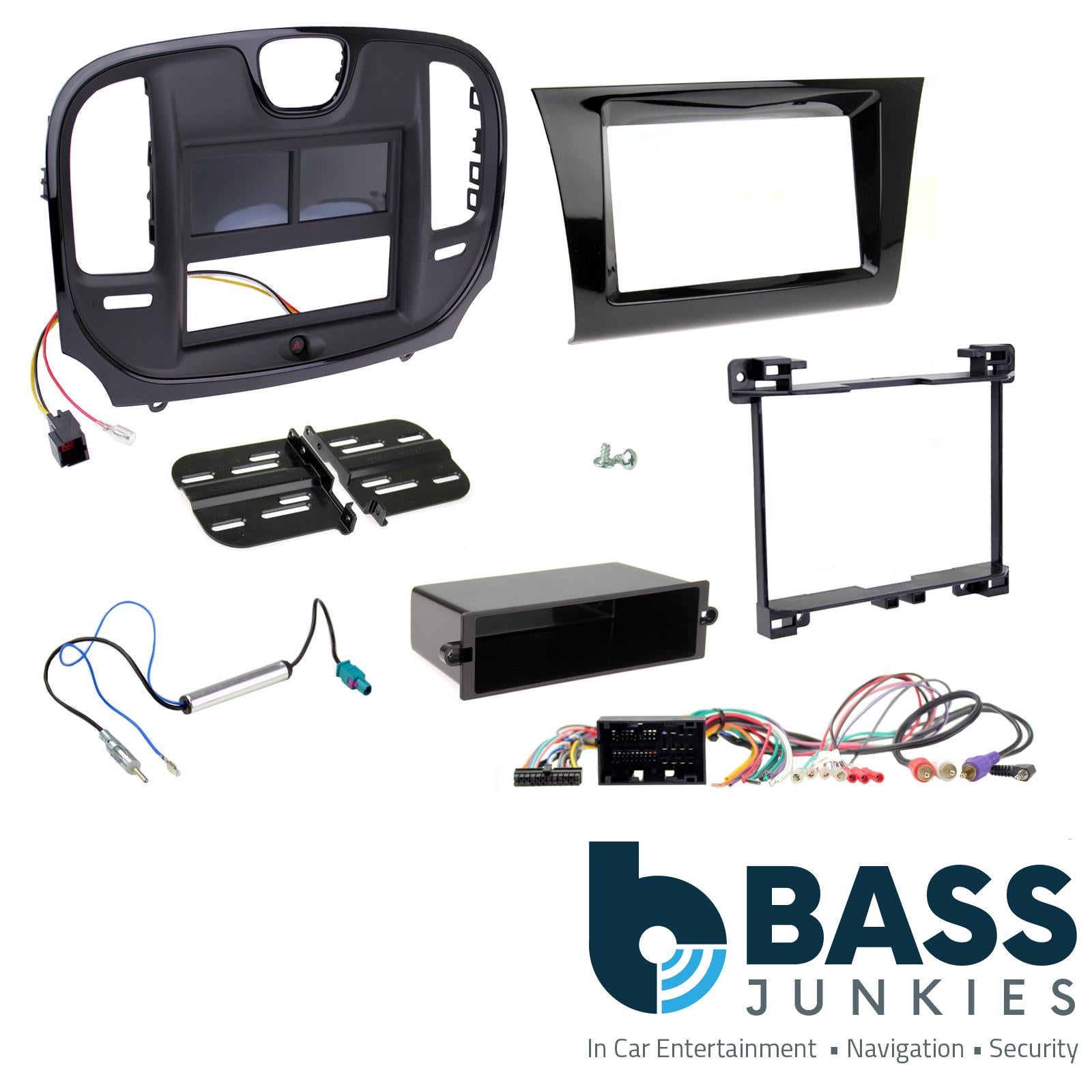 Double Din Stereo Fitting Kit + Steering Wheel Stalk Controls to fit Chrysler 300 2015-21