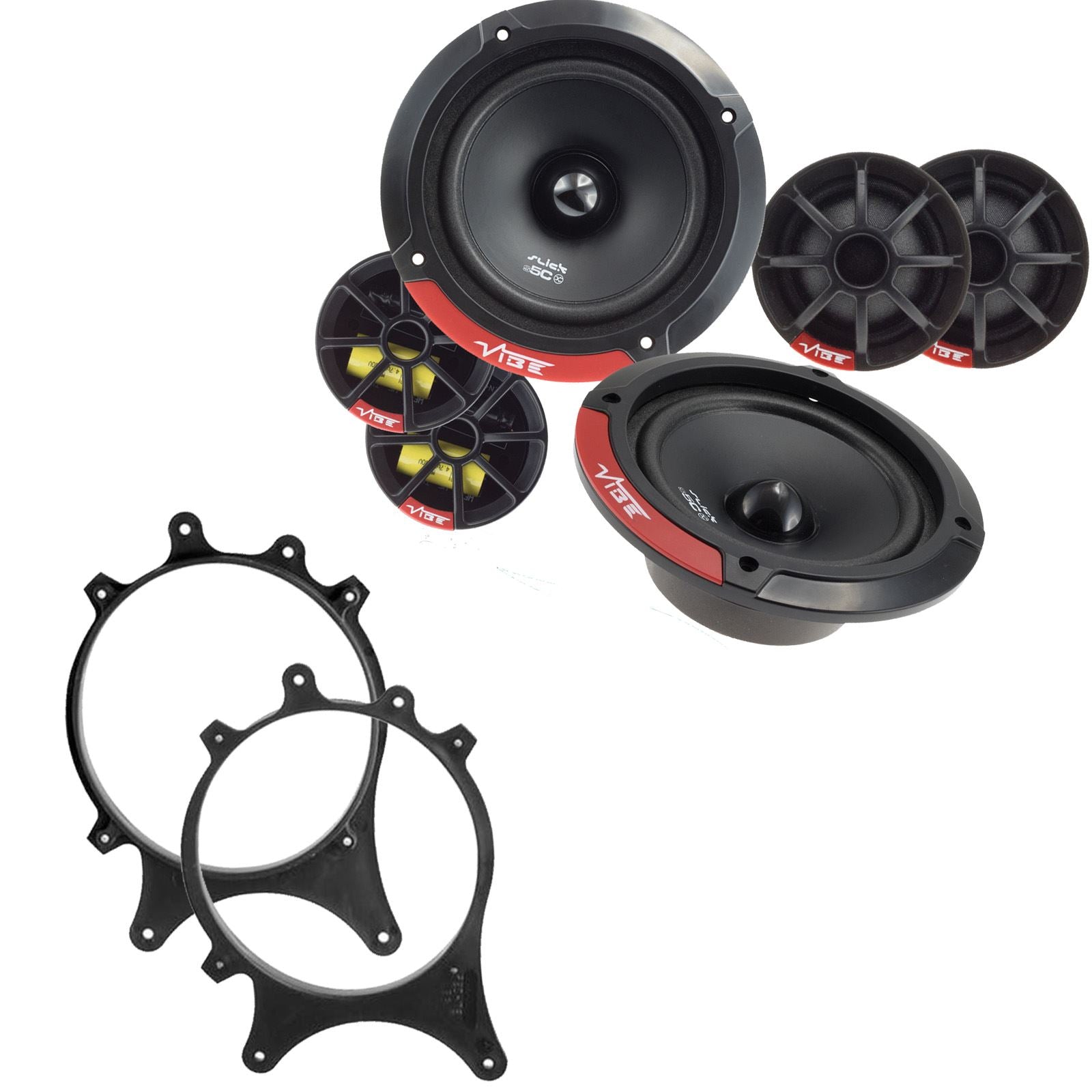 Vibe SLICK5C-V7 2-Way 130mm/13cm/5.25" Component Speakers (Per Pair 480 Watts) Fits BMW 3-Series 1994-00