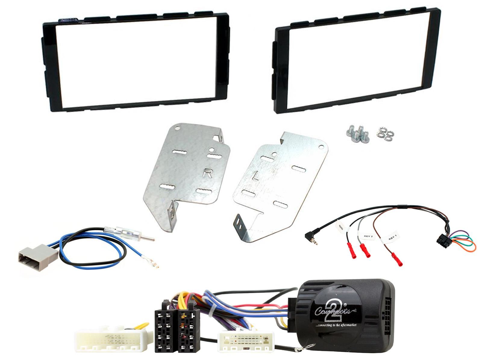 Double Din Stereo Fitting Kit + Steering Wheel Stalk Controls to fit Nissan Juke 2014-