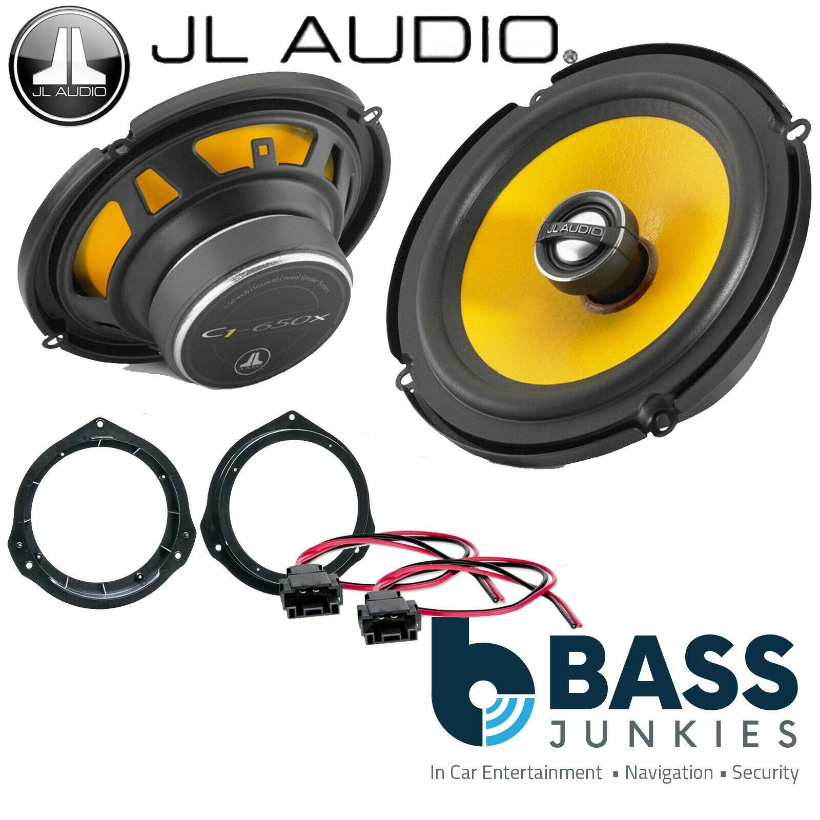 JL C1-650X 6.5" 450 Watts  Door Speakers & Fitting Kit to Fit Mercedes Vito W447
