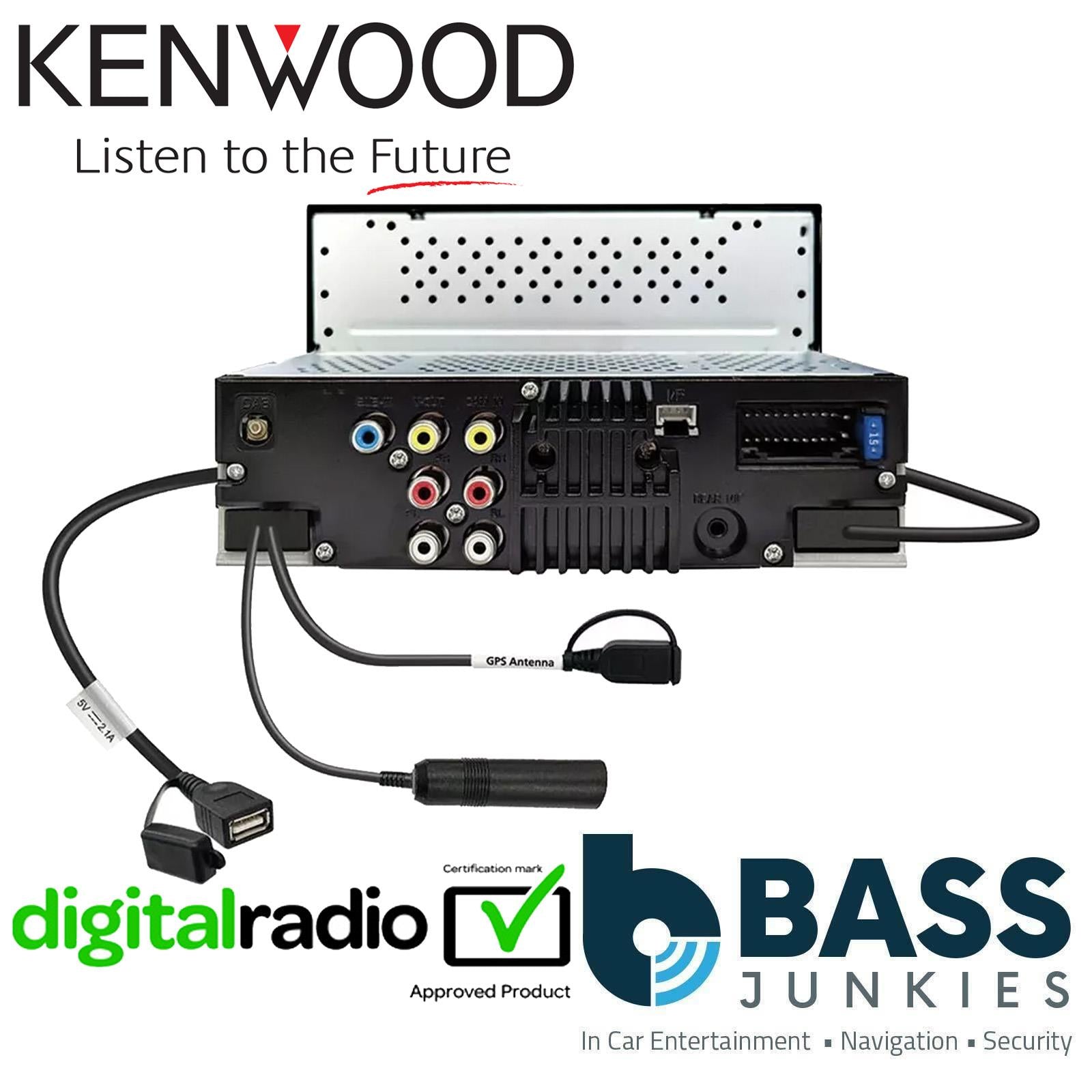 Kenwood DMX6523DABS 6.8" DAB+ Bluetooth Wireless CarPlay & Android Car Stereo
