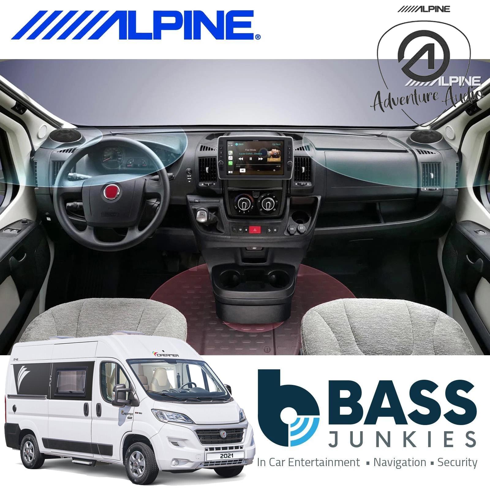 Alpine SWA-150KIT- Front & Rear Speakers Car Amplifier & Subwoofer Bass Box for Fiat Ducato 3 (7,8 Models) 2022 On