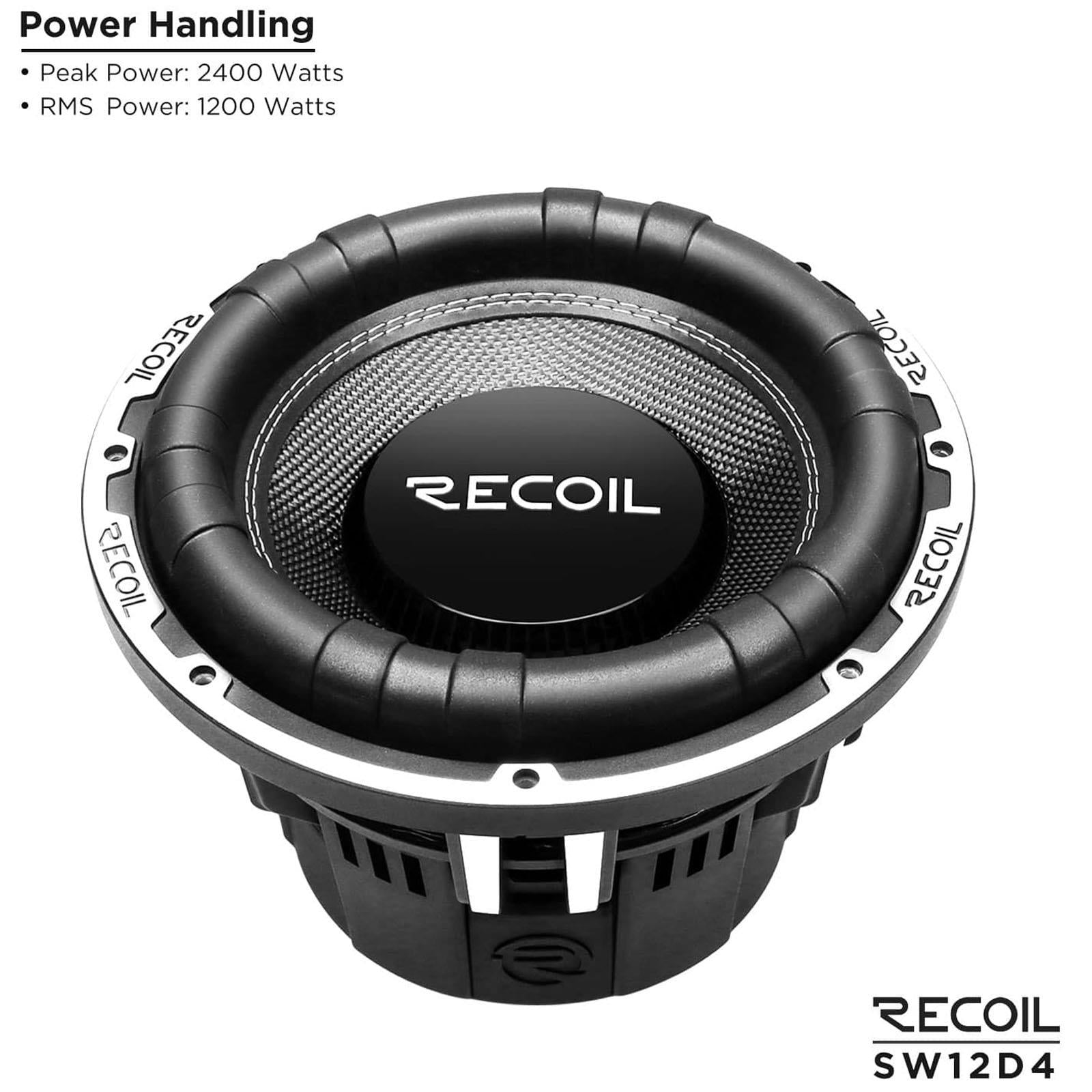 Recoil SW12D4 -   2000 Watts  Peak 12" Inch 30cm Dual 4-Ohm Car Sub Subwoofer