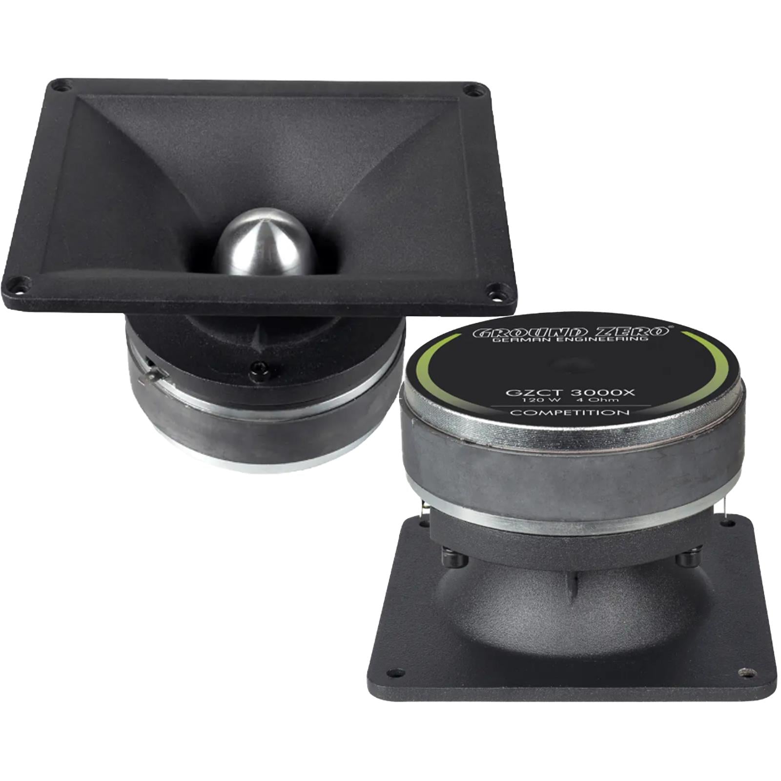 Ground Zero GZCT 3500X-B 4.02" 10cm 100W 4-Ohm Compression Tweeter PAIR