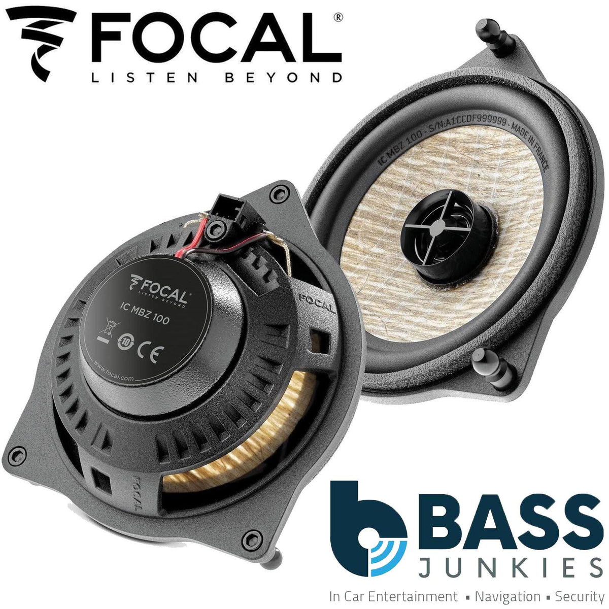 Focal 4" 160 Watts Coaxial Car Speakers For Mercedes C-Class 4 Coupe 2015-2019