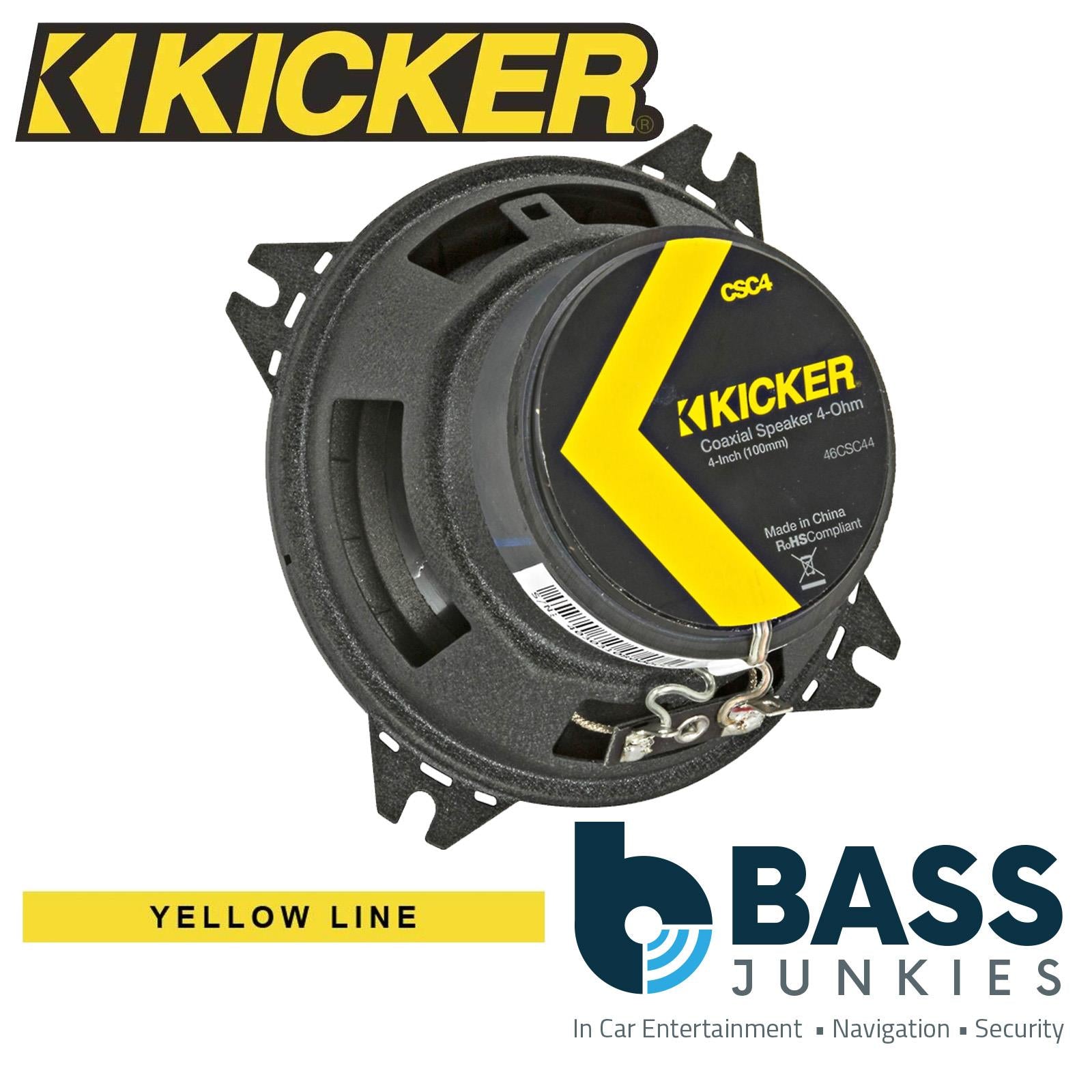 Kicker CS Series 46CSC44 - 4" 100mm 300 Watts Coaxial 2-Way Car Door Speakers