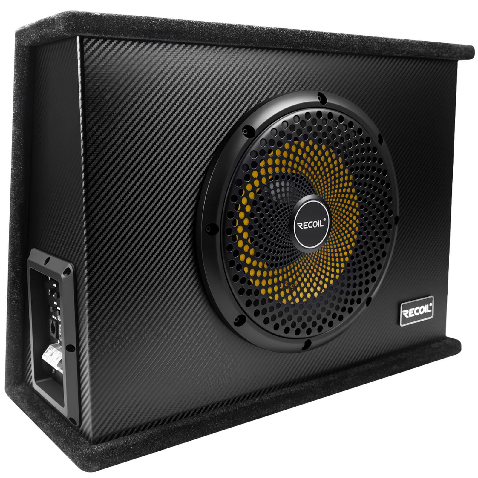 Recoil 10" Shallow Active Sub Subwoofer 200Watts 2Ohm Car Van Bass Enclosure