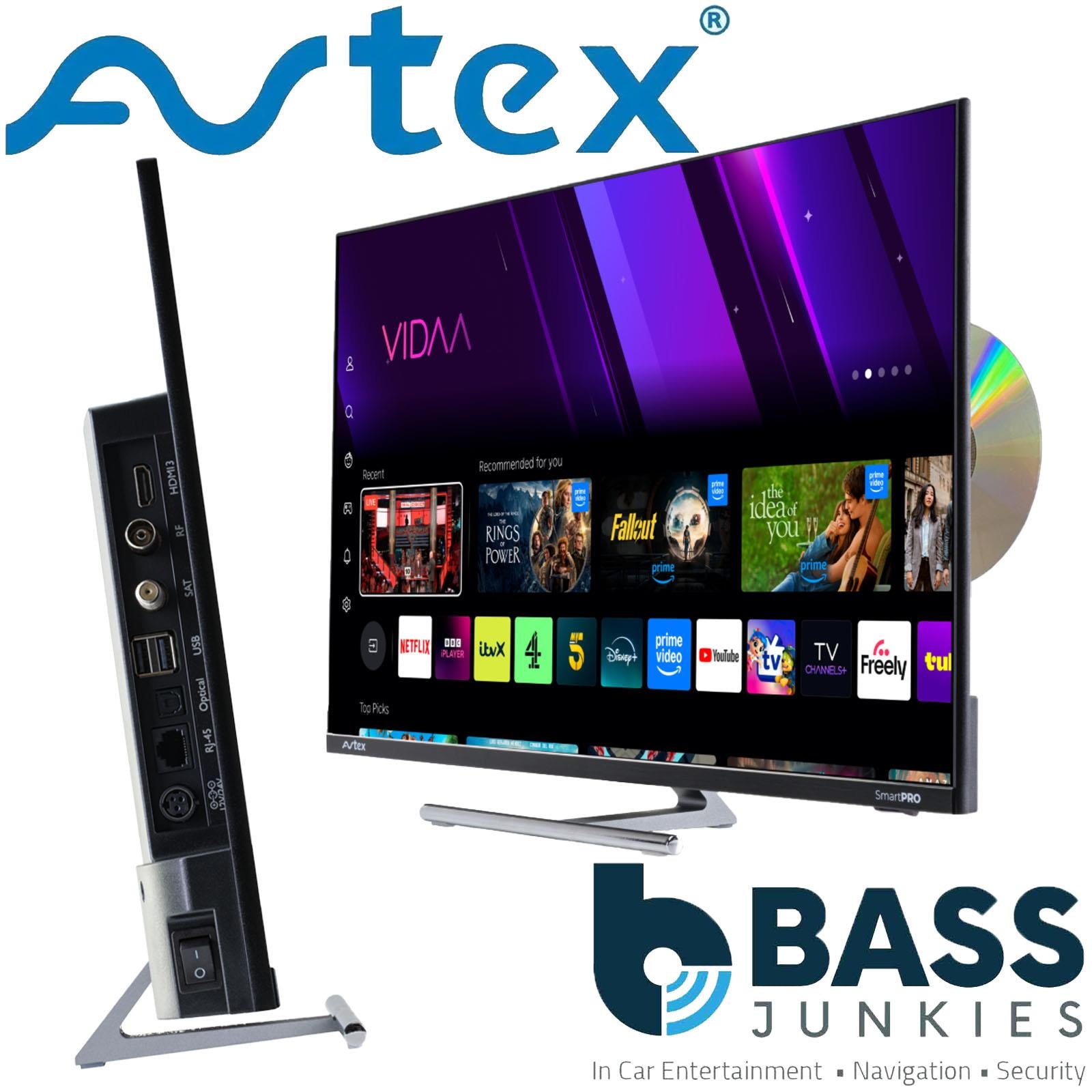 Avtex AV24DS - 12V/24V Caravan Motorhome 23.8" Smart Freely Full HD TV DVD Player
