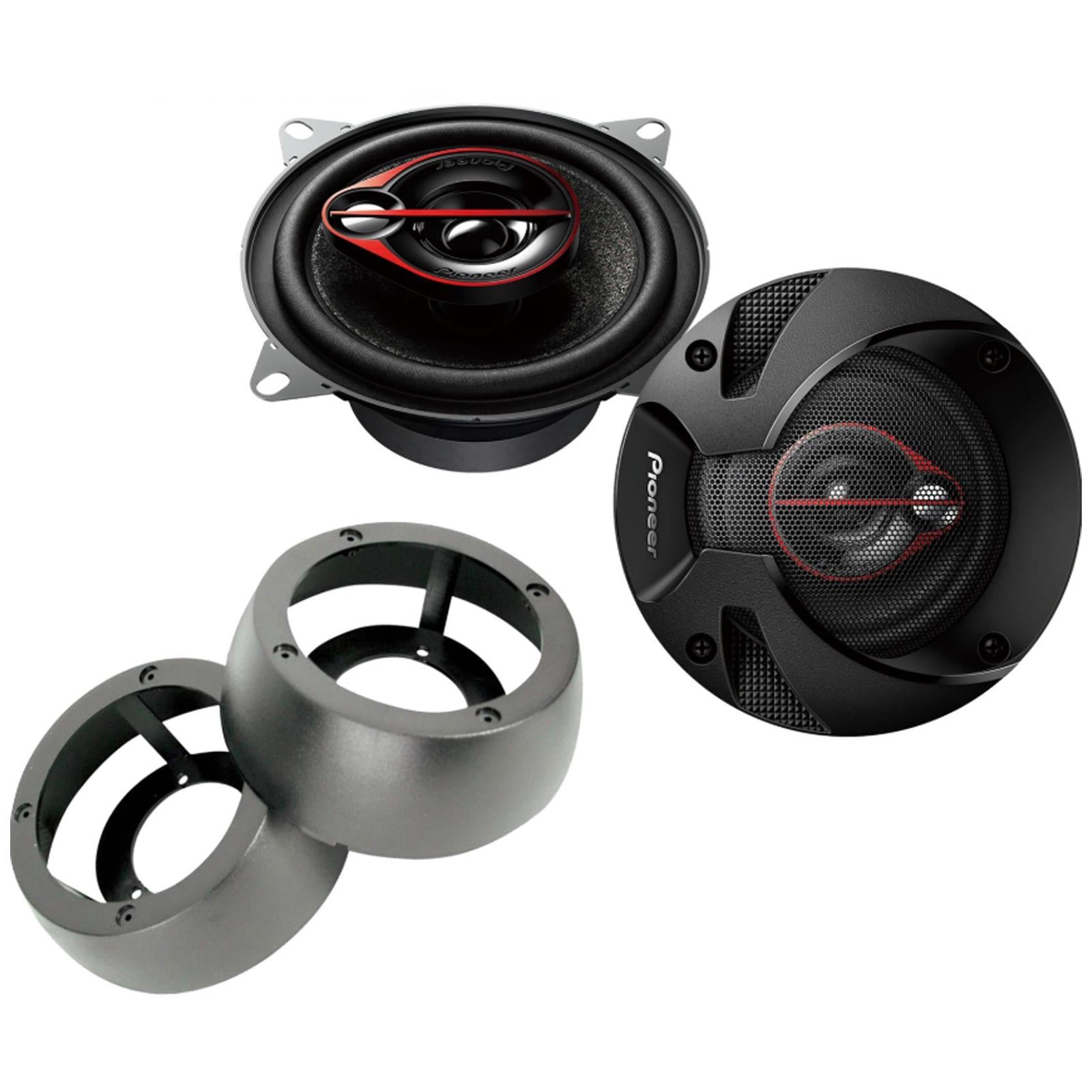 Pioneer TS-R1051S 3 Way 4" 420W Coaxial Universal Speakers with Brackets