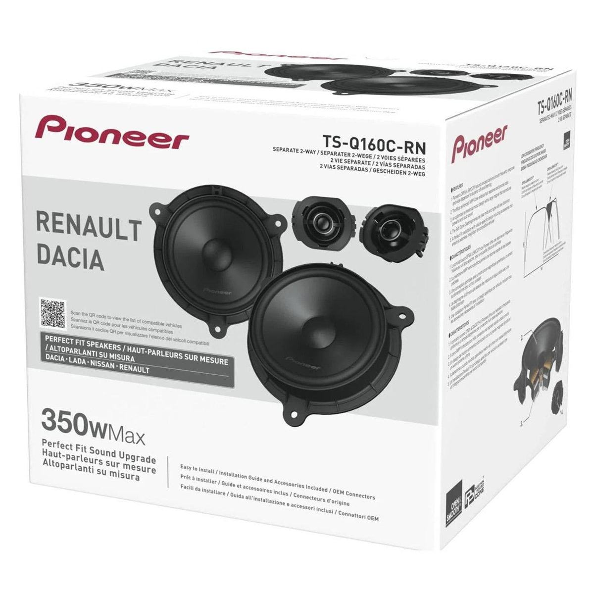 Pioneer 700 Watts 6.5" 2-Way Component Front Door Car Speakers For Lada Vesta 2015 On